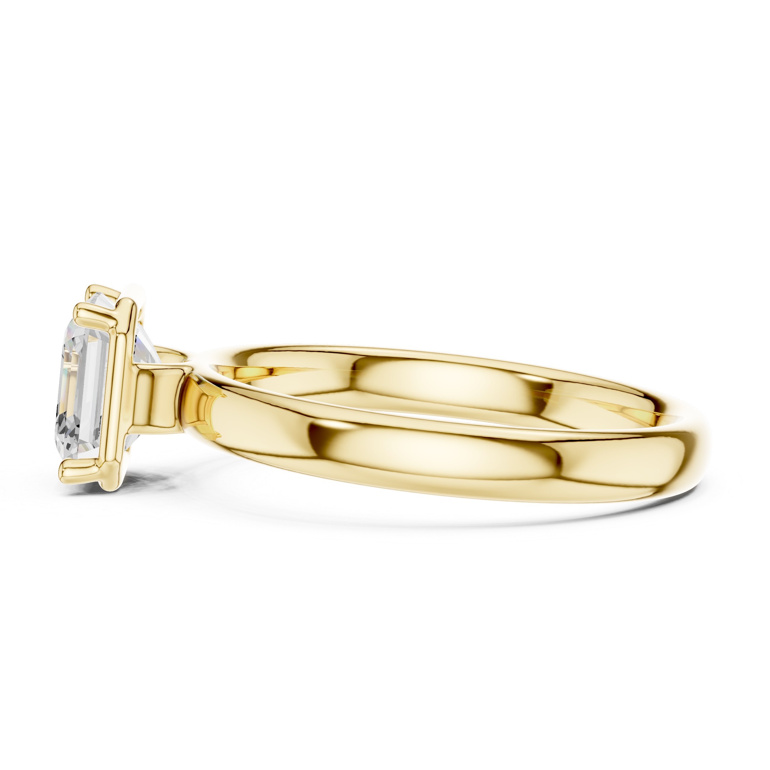 Asscher Cut Solitaire Engagement Ring with Sculpted Band
