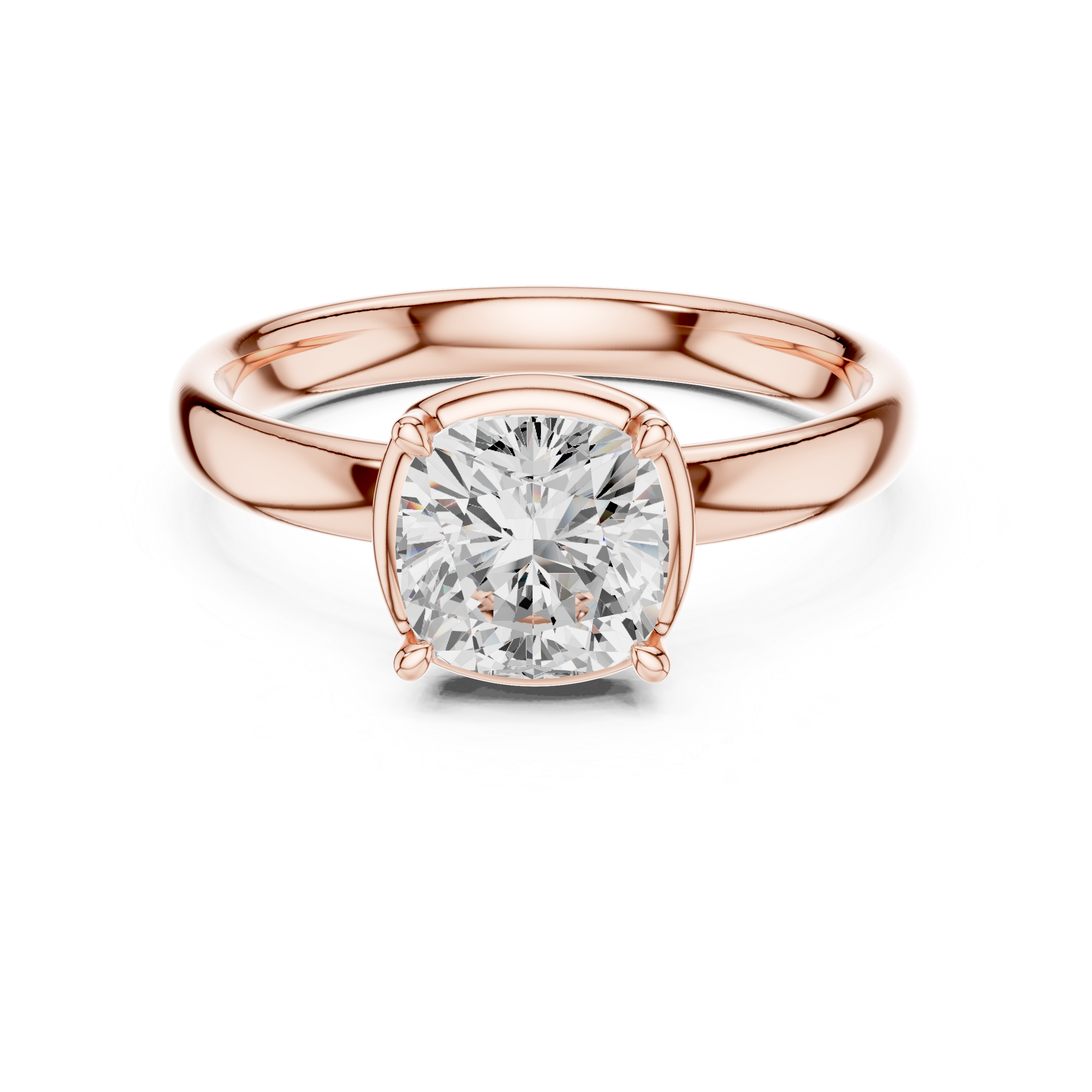 Cushion Cut Solitaire Engagement Ring with Sculpted Band