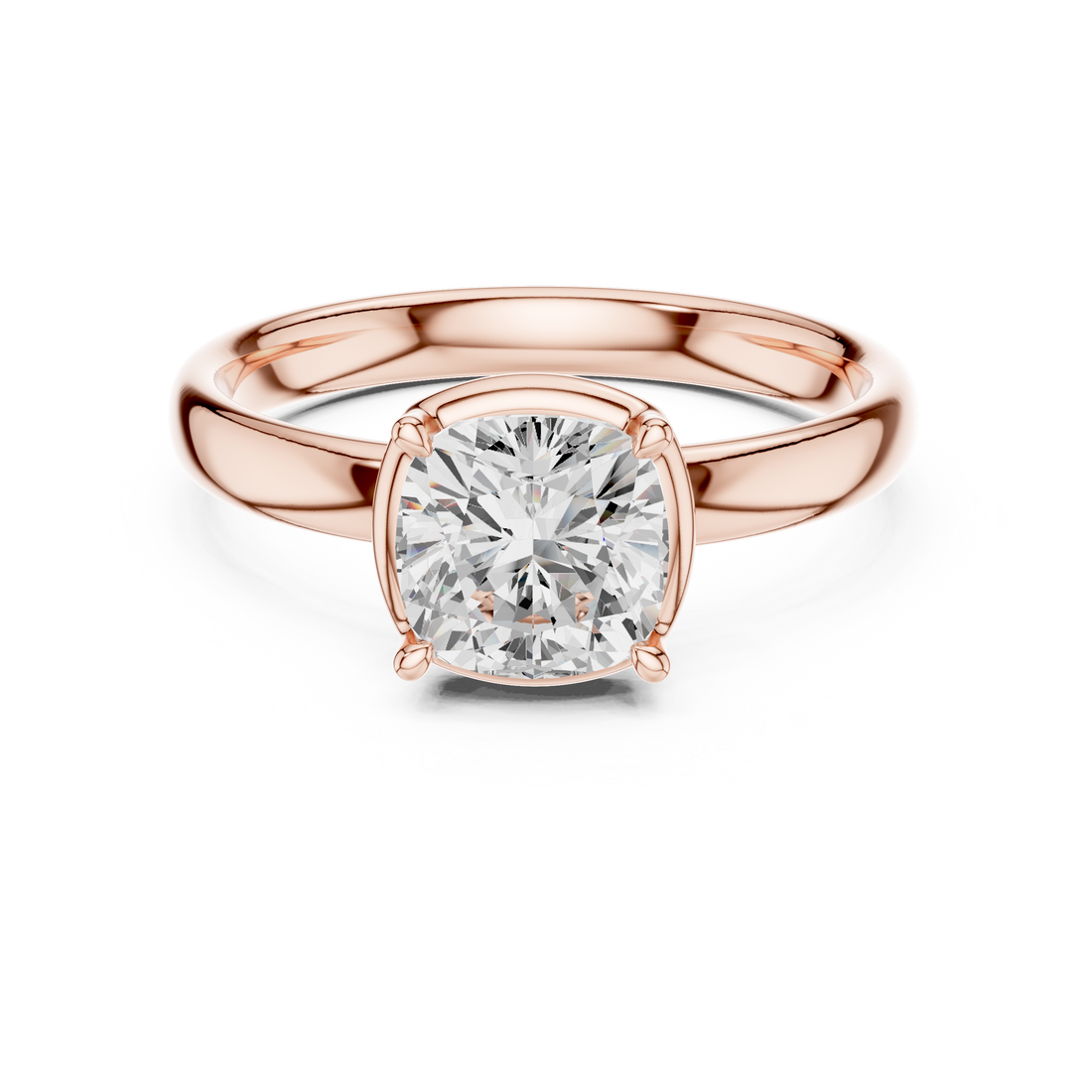 Cushion Cut Solitaire Engagement Ring with Sculpted Band