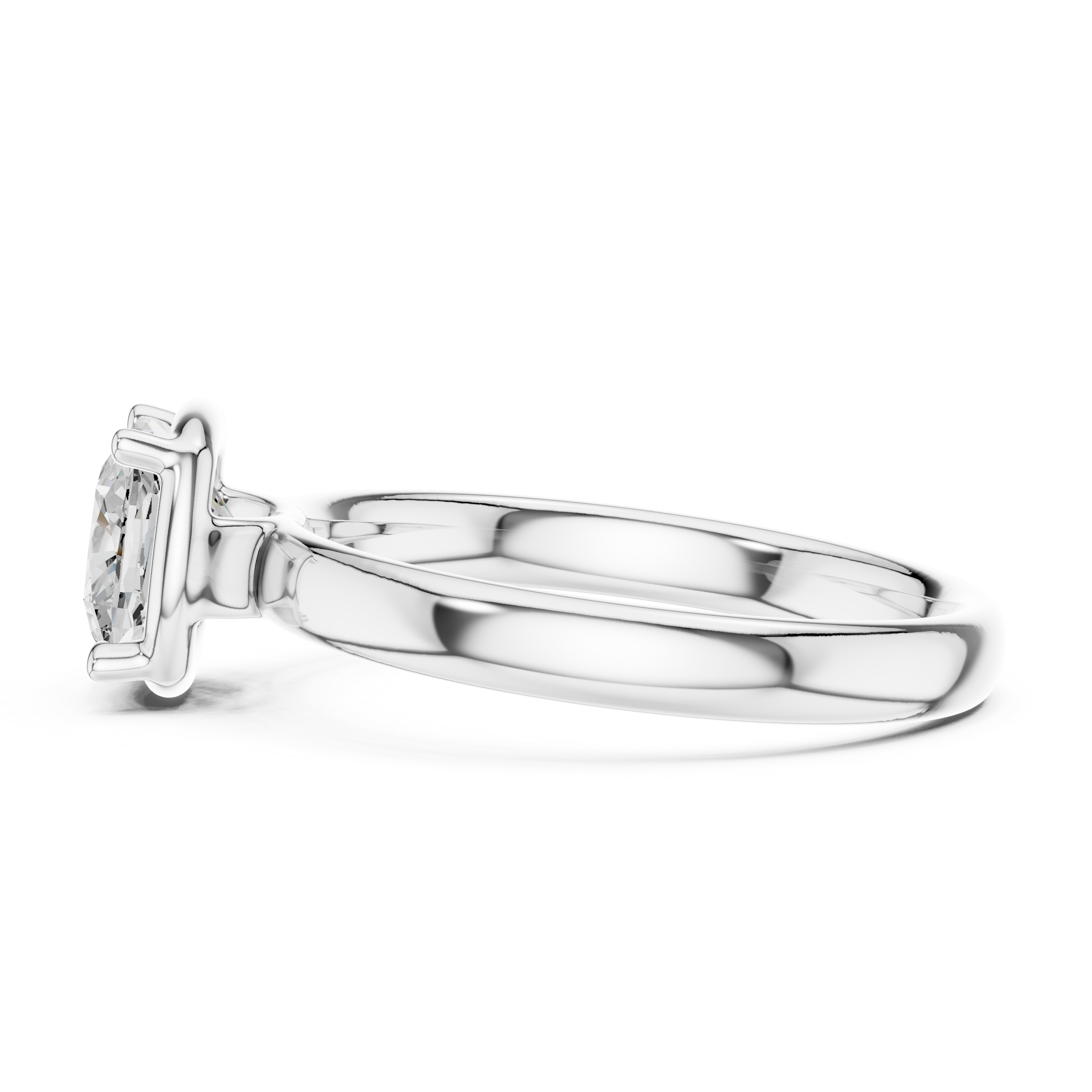 Cushion Cut Solitaire Engagement Ring with Sculpted Band