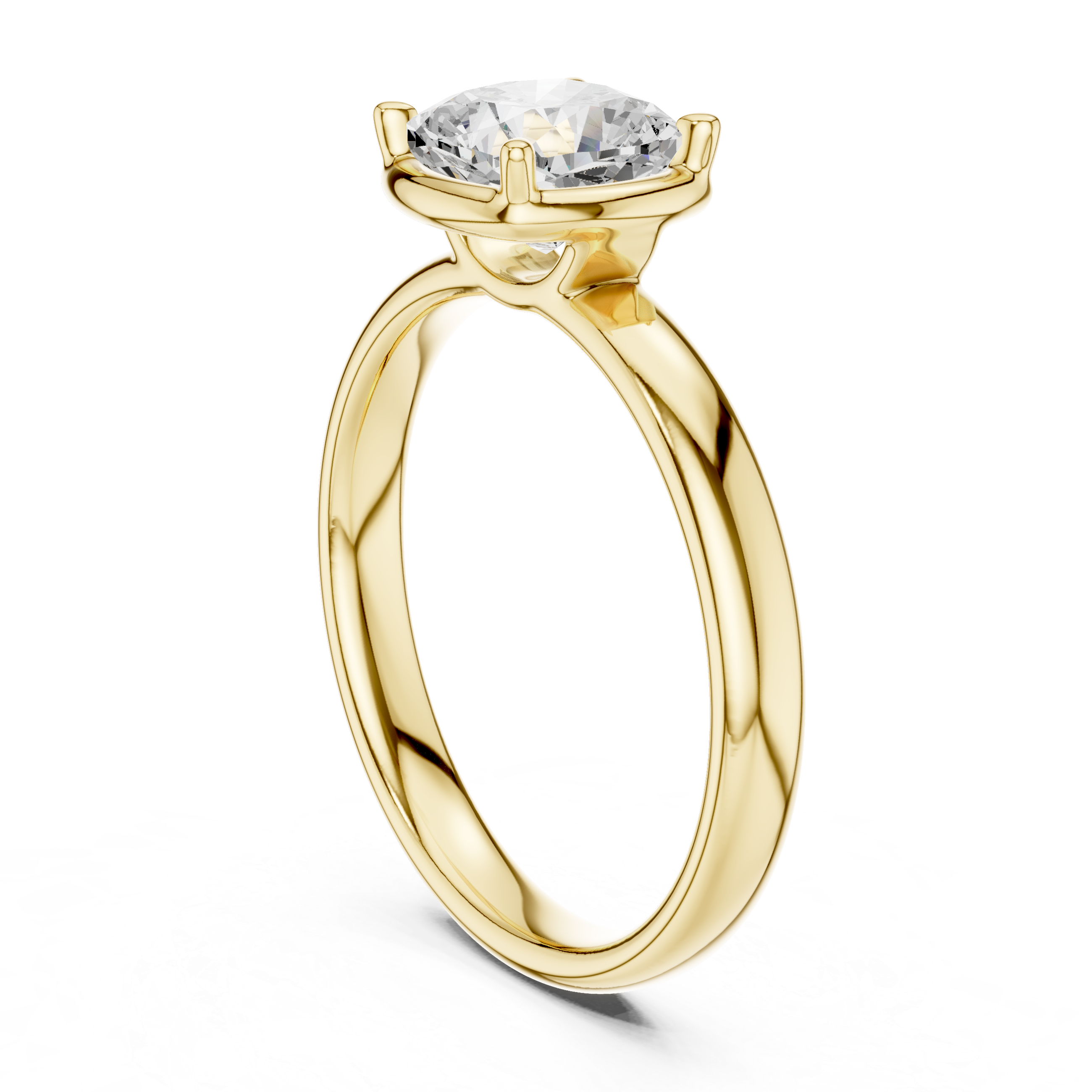 Cushion Cut Solitaire Engagement Ring with Sculpted Band
