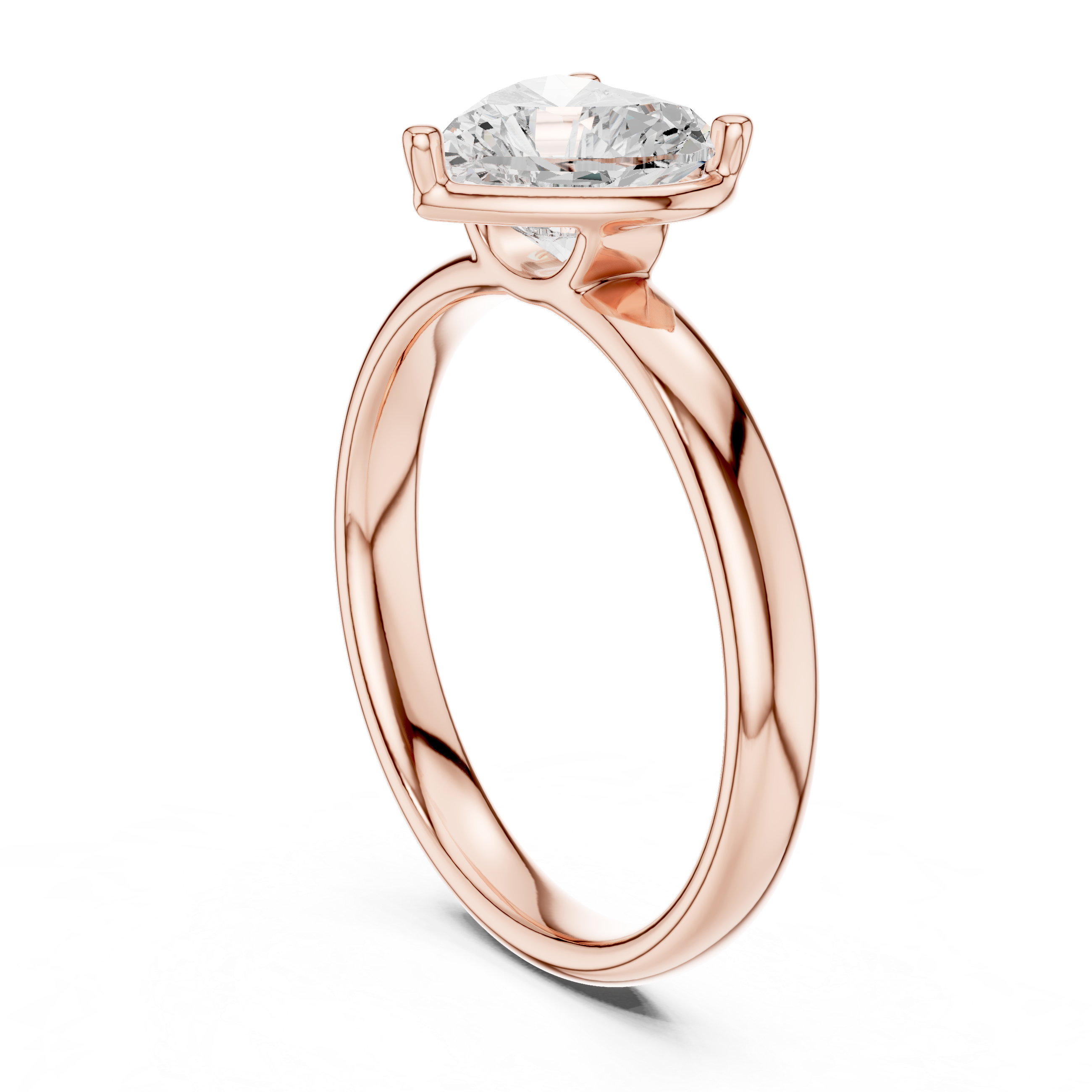 Heart Cut Solitaire Engagement Ring with Sculpted Band