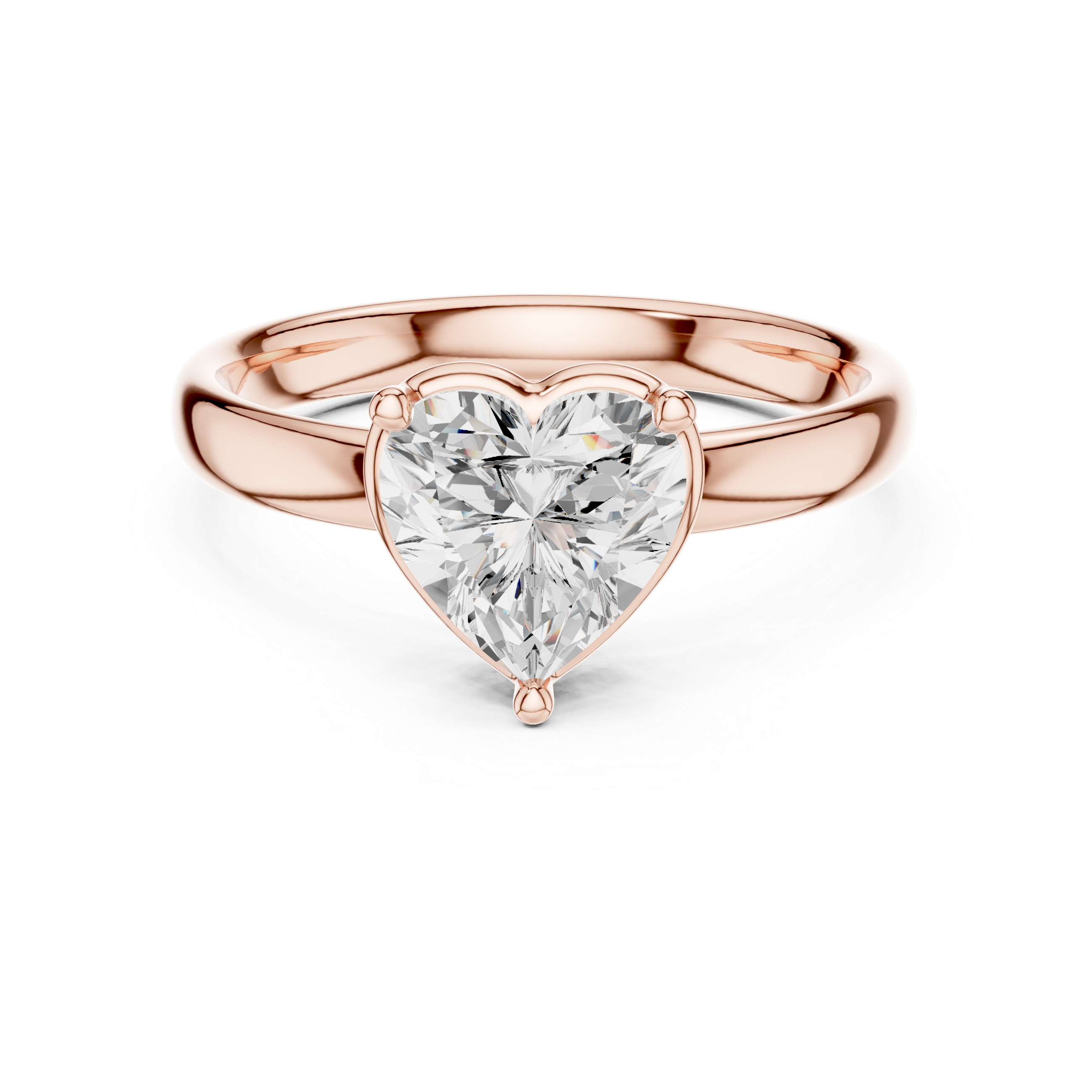 Heart Cut Solitaire Engagement Ring with Sculpted Band