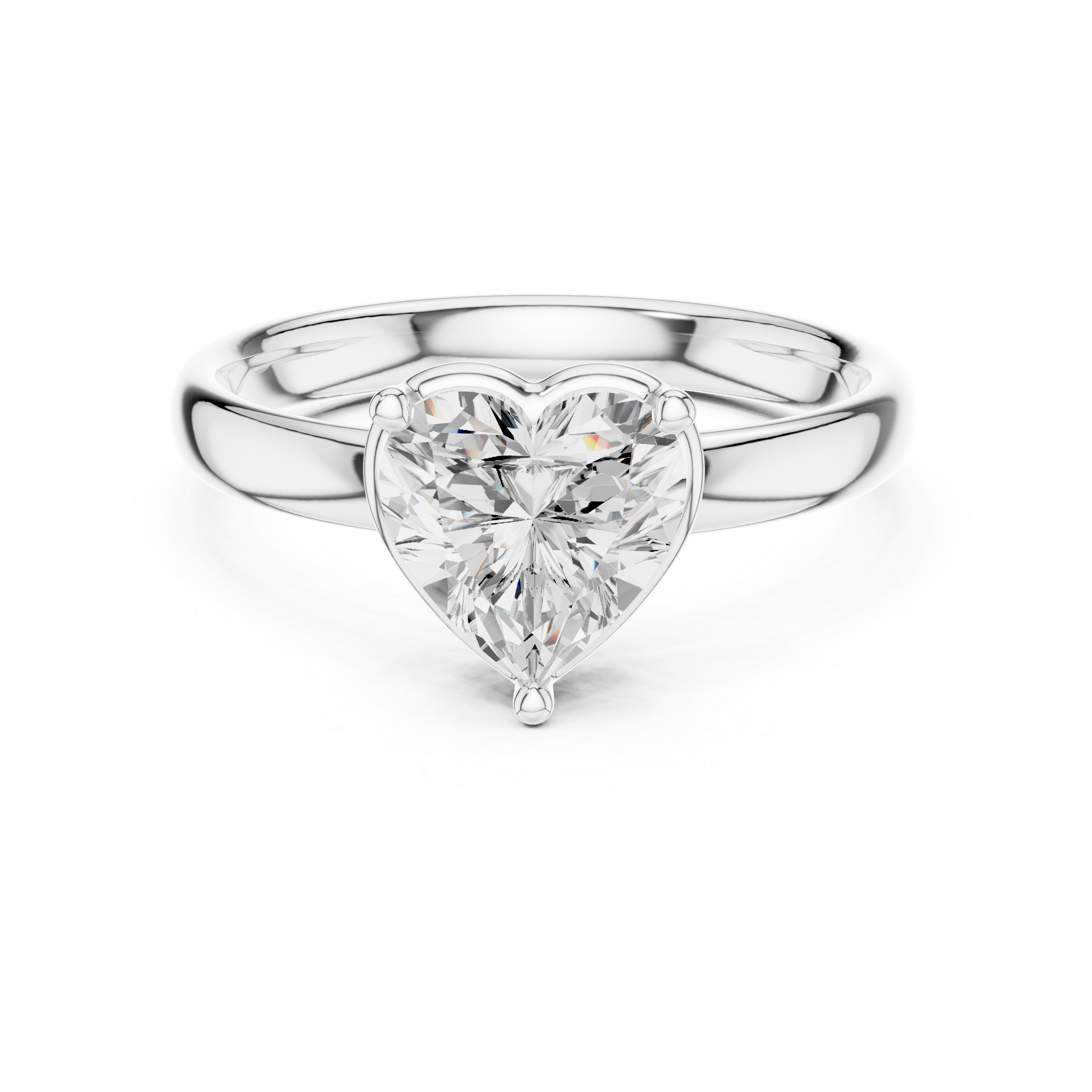 Heart Cut Solitaire Engagement Ring with Sculpted Band