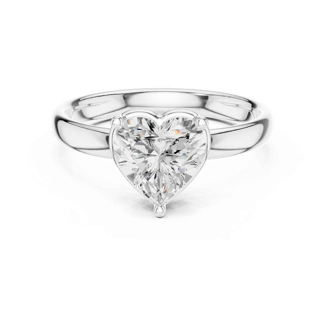 Heart Cut Solitaire Engagement Ring with Sculpted Band
