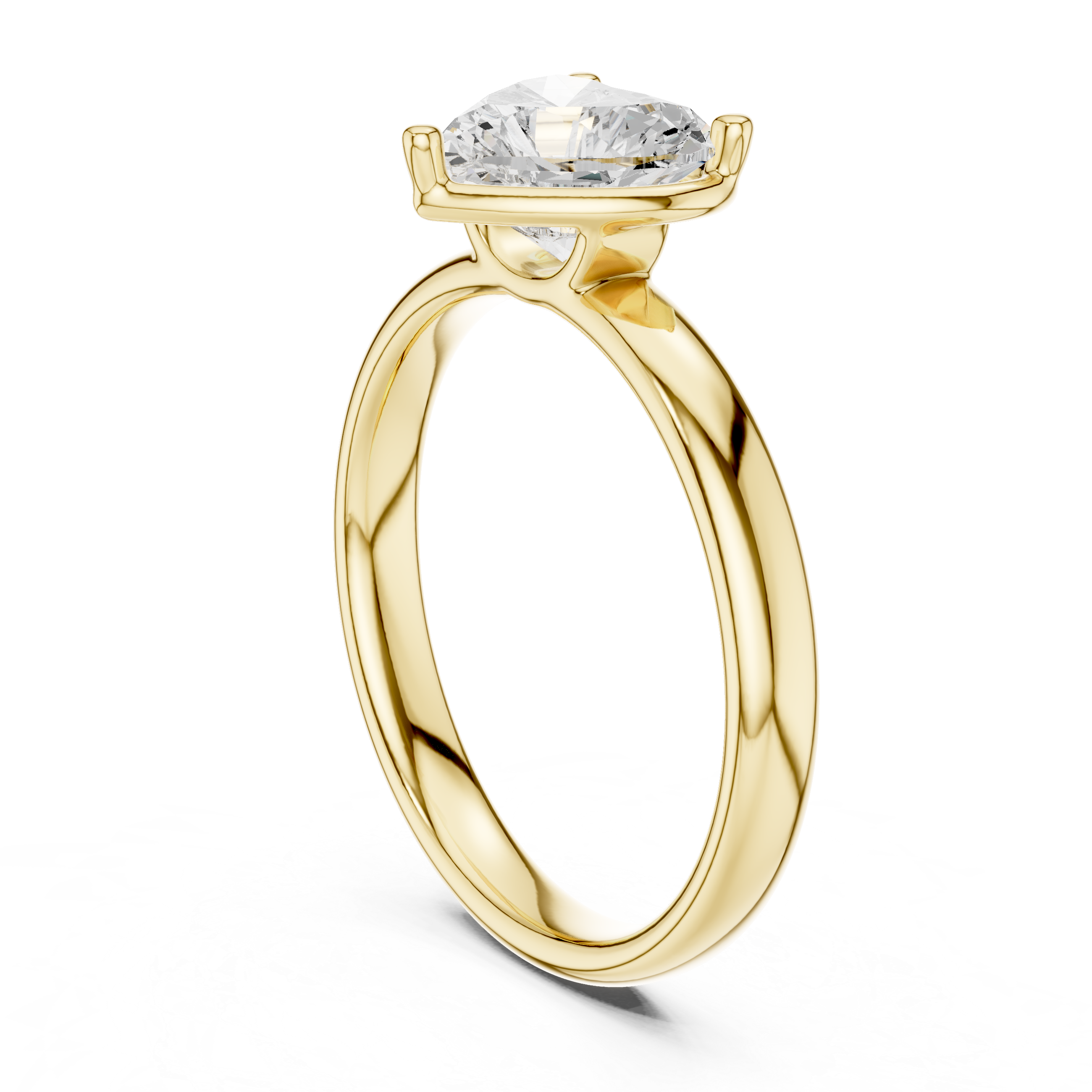 Heart Cut Solitaire Engagement Ring with Sculpted Band