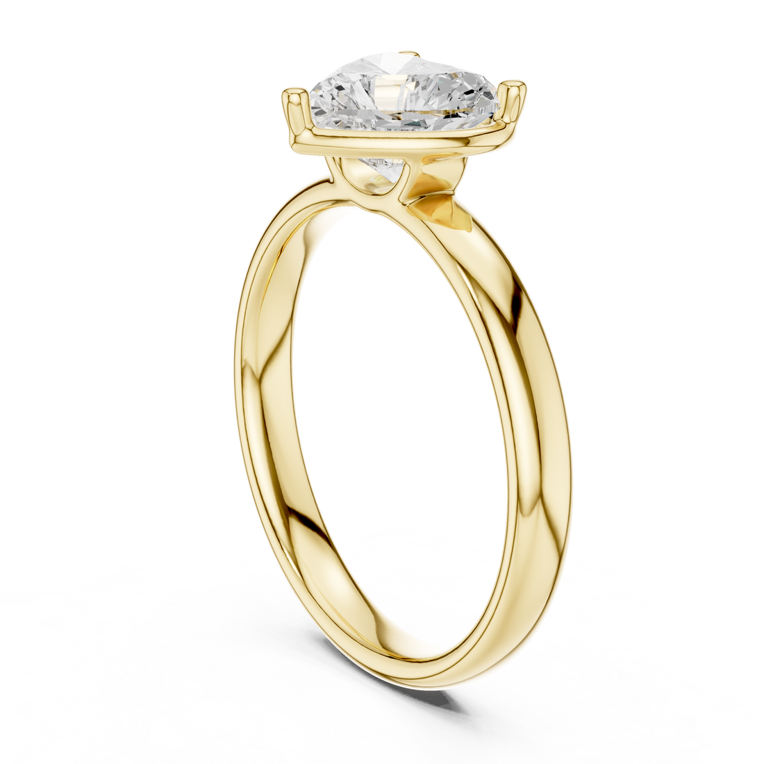 Heart Cut Solitaire Engagement Ring with Sculpted Band