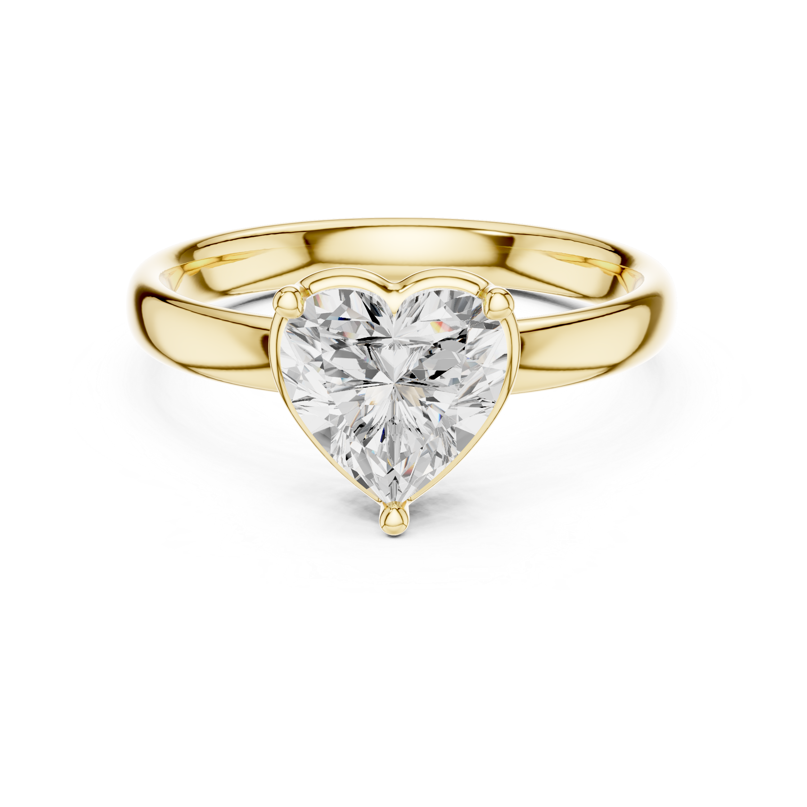 Heart Cut Solitaire Engagement Ring with Sculpted Band