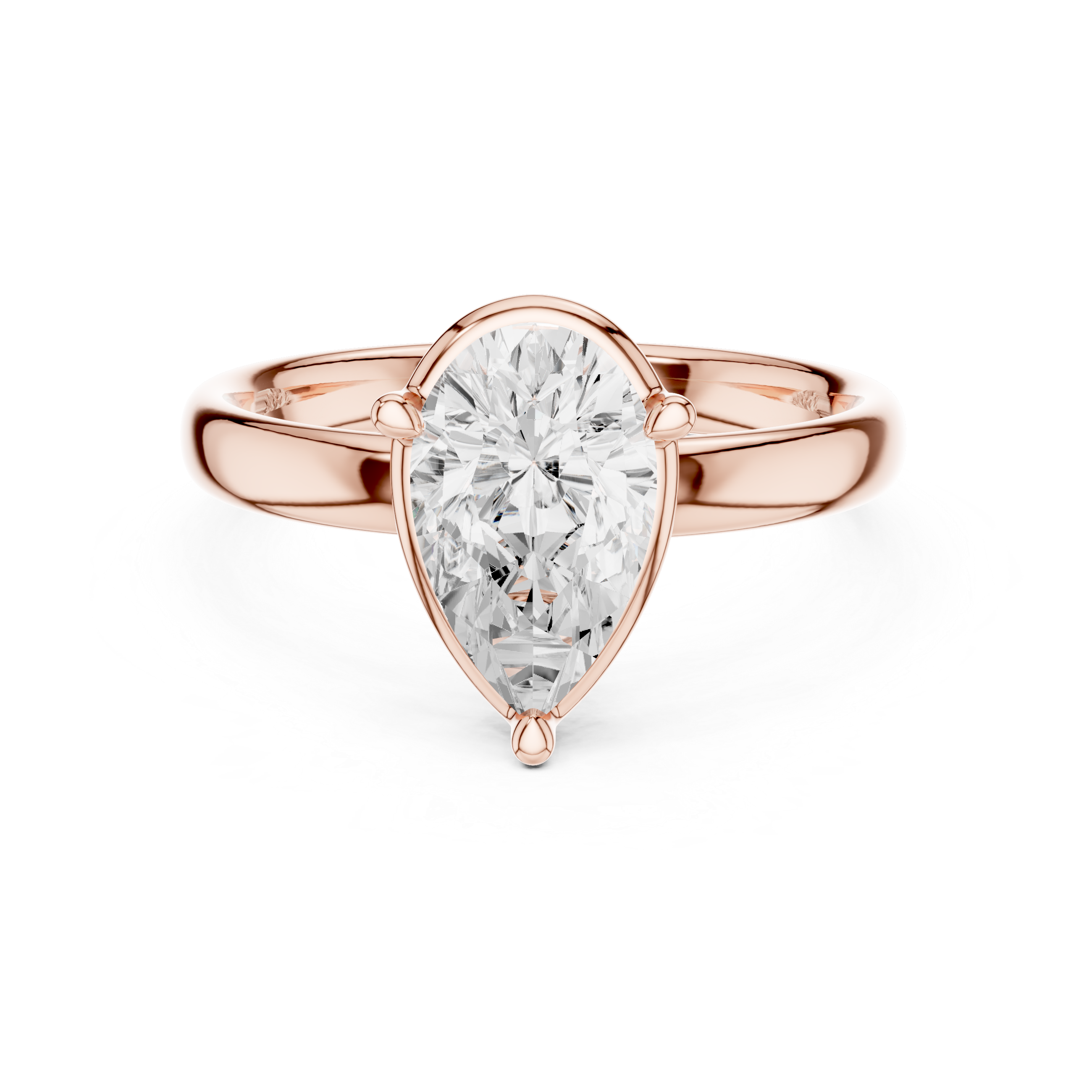 Pear Cut Solitaire Engagement Ring with Sculpted Band