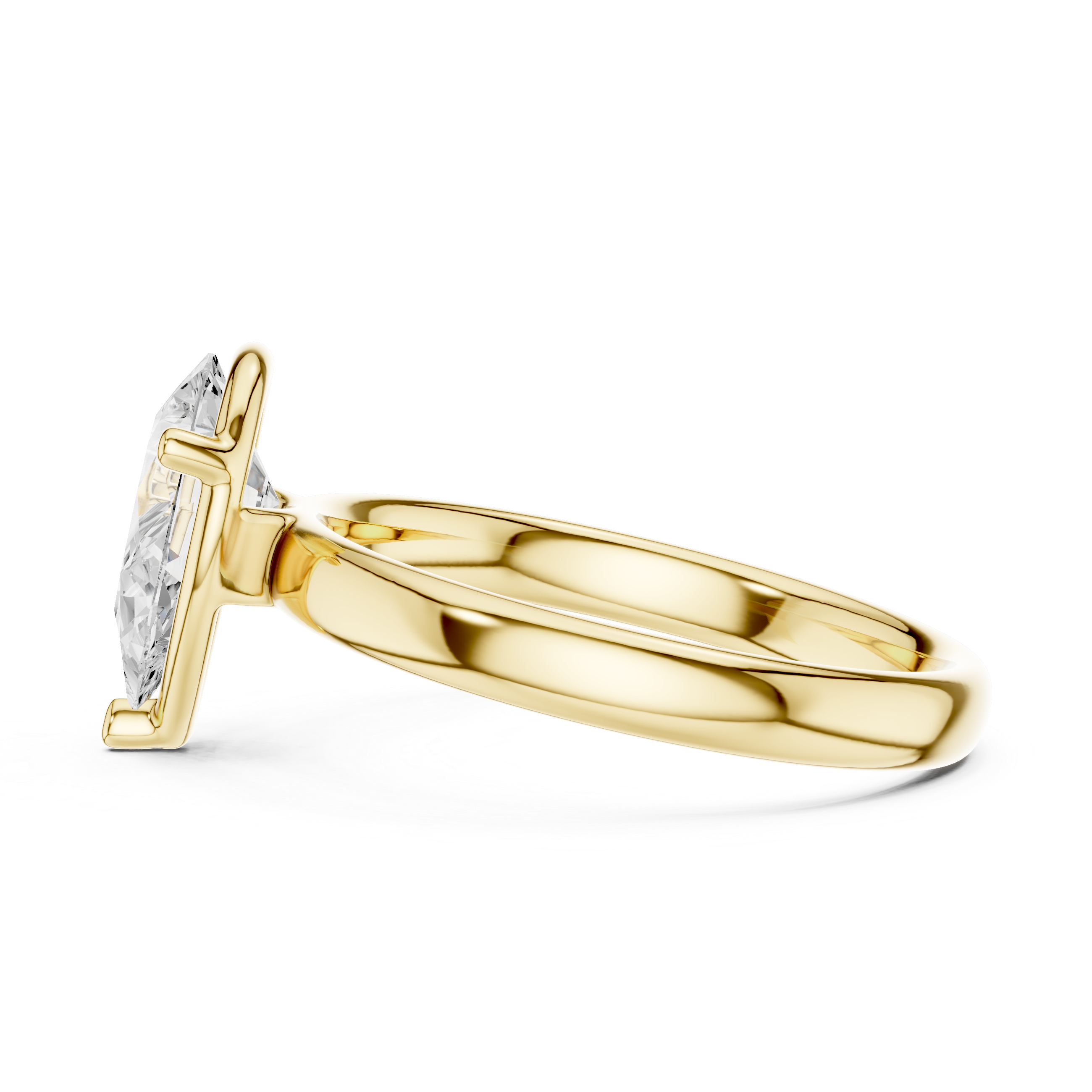 Pear Cut Solitaire Engagement Ring with Sculpted Band