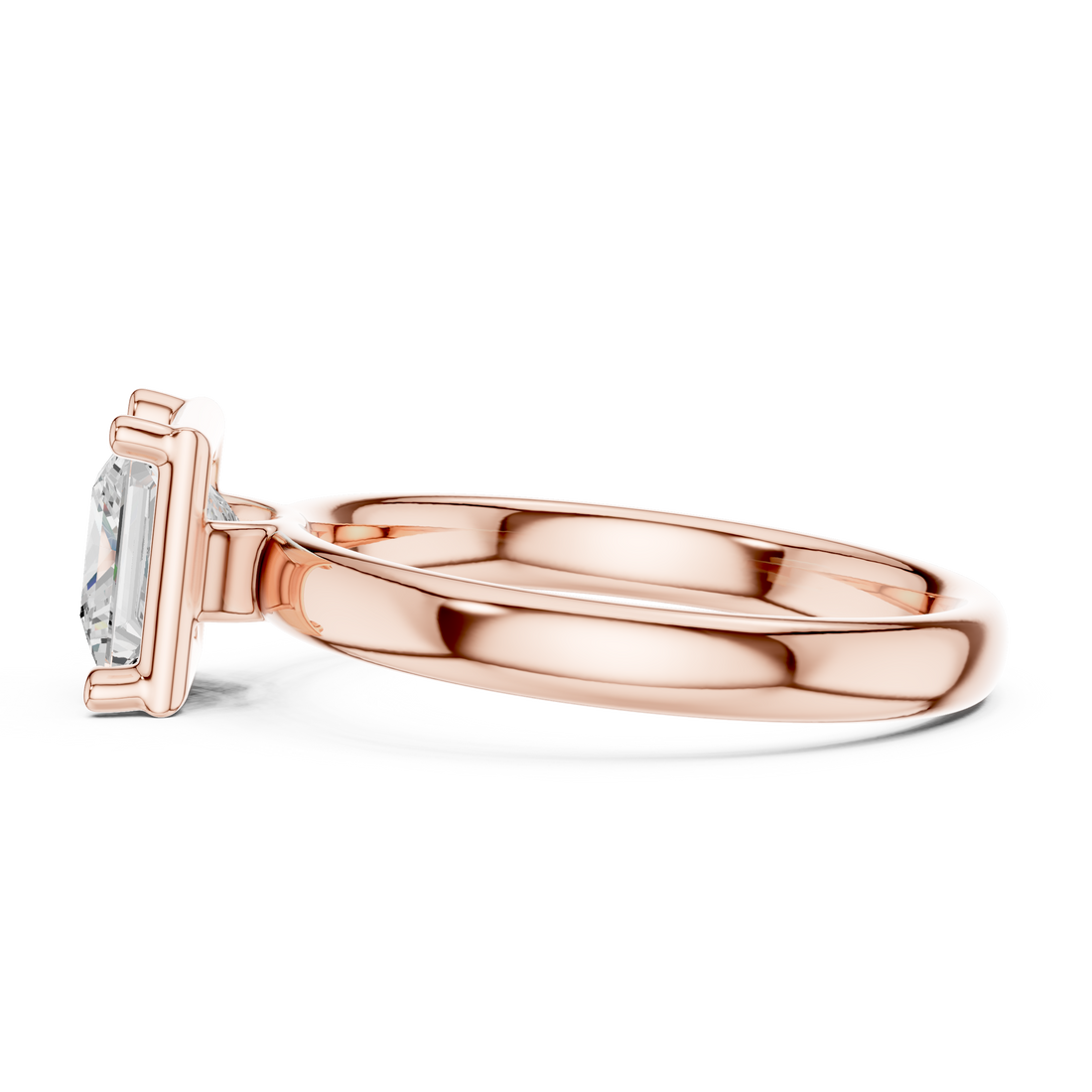 Princess Cut Solitaire Engagement Ring with Sculpted Band