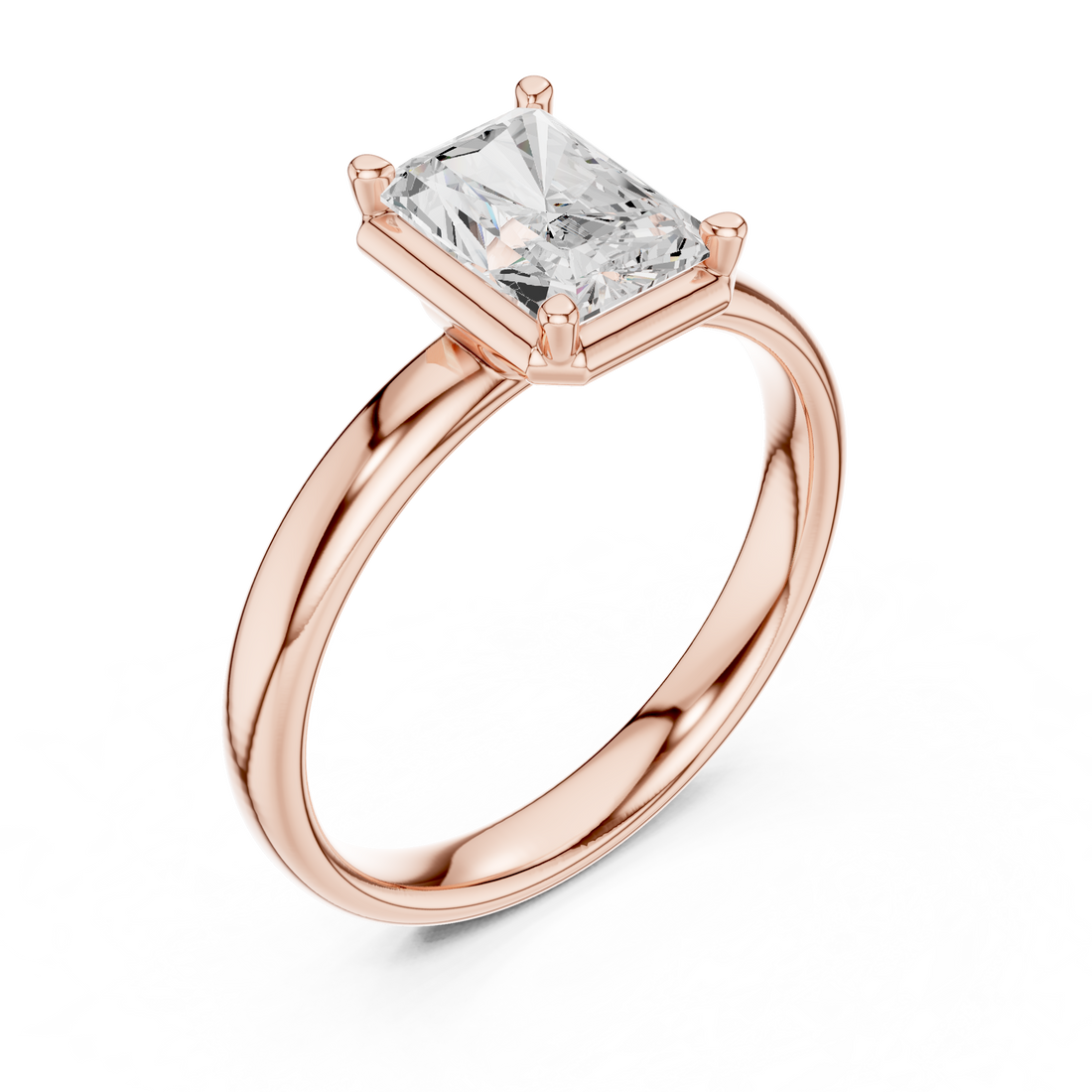 Radiant Cut Solitaire Engagement Ring with Sculpted Band