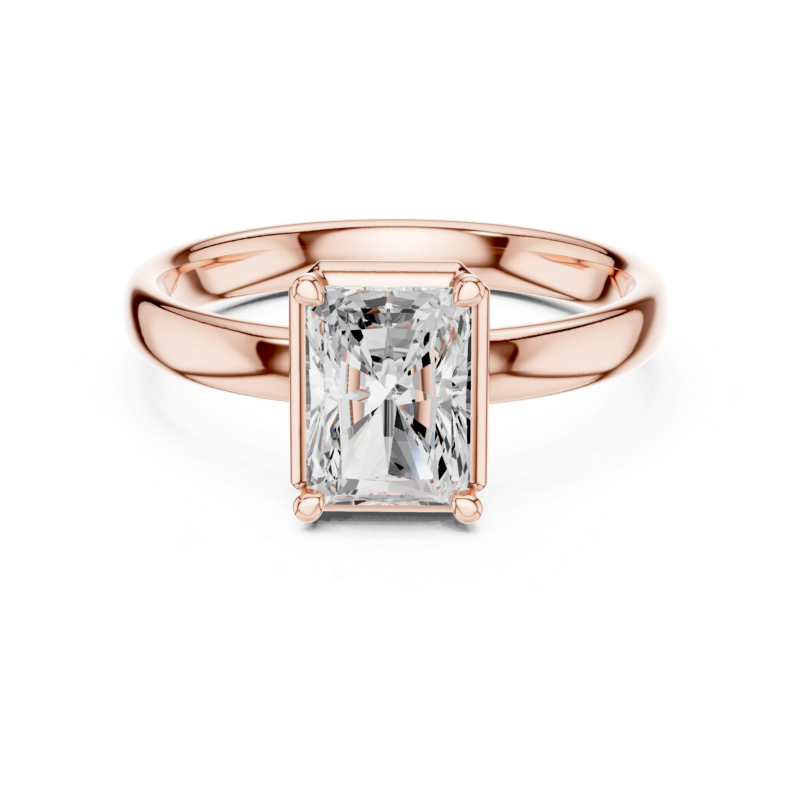 Radiant Cut Solitaire Engagement Ring with Sculpted Band