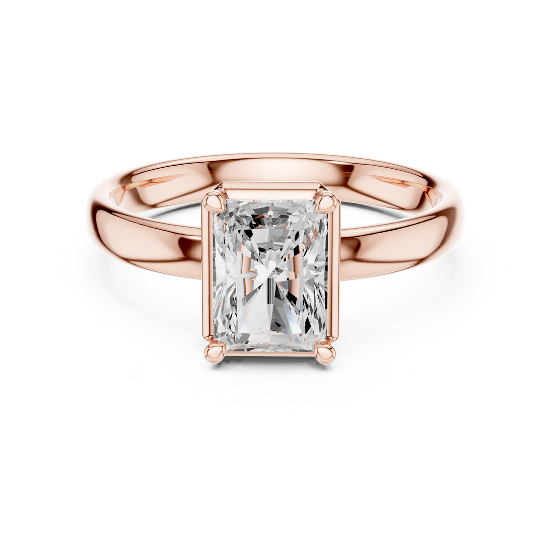 Radiant Cut Solitaire Engagement Ring with Sculpted Band