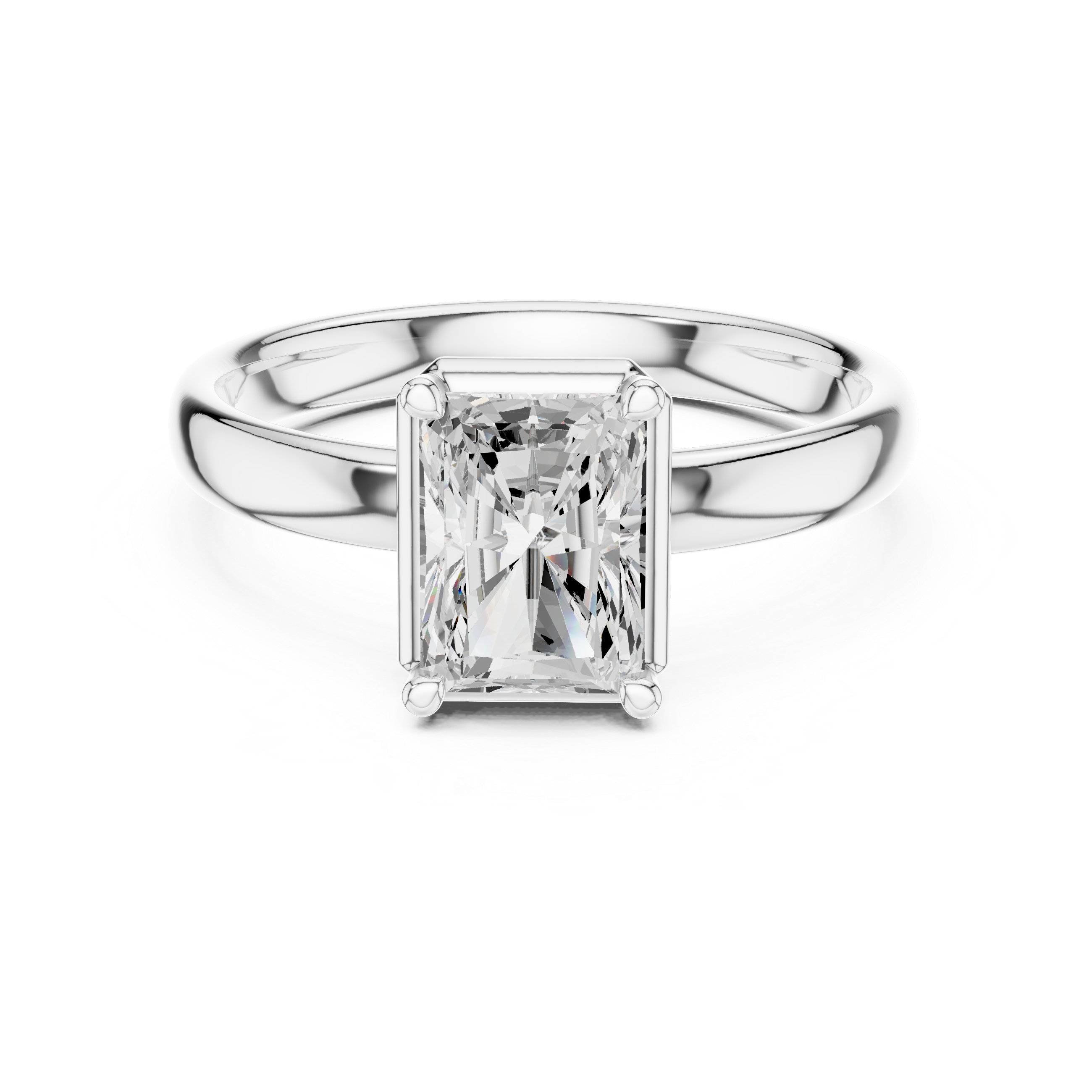 Radiant Cut Solitaire Engagement Ring with Sculpted Band