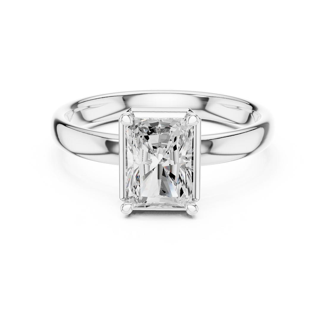Radiant Cut Solitaire Engagement Ring with Sculpted Band