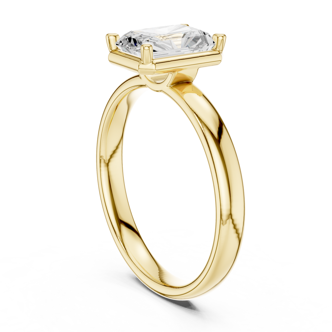 Radiant Cut Solitaire Engagement Ring with Sculpted Band