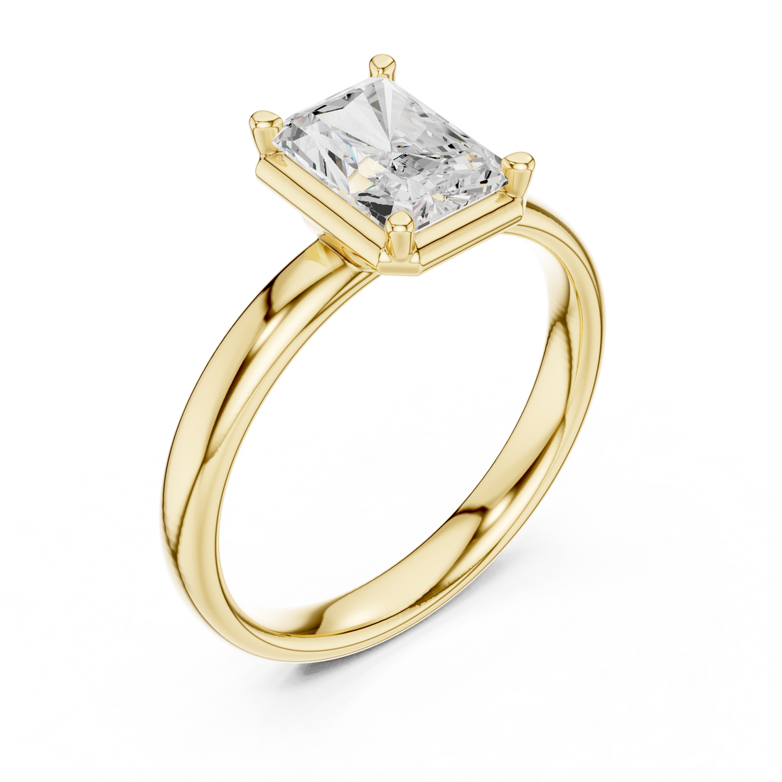 Radiant Cut Solitaire Engagement Ring with Sculpted Band