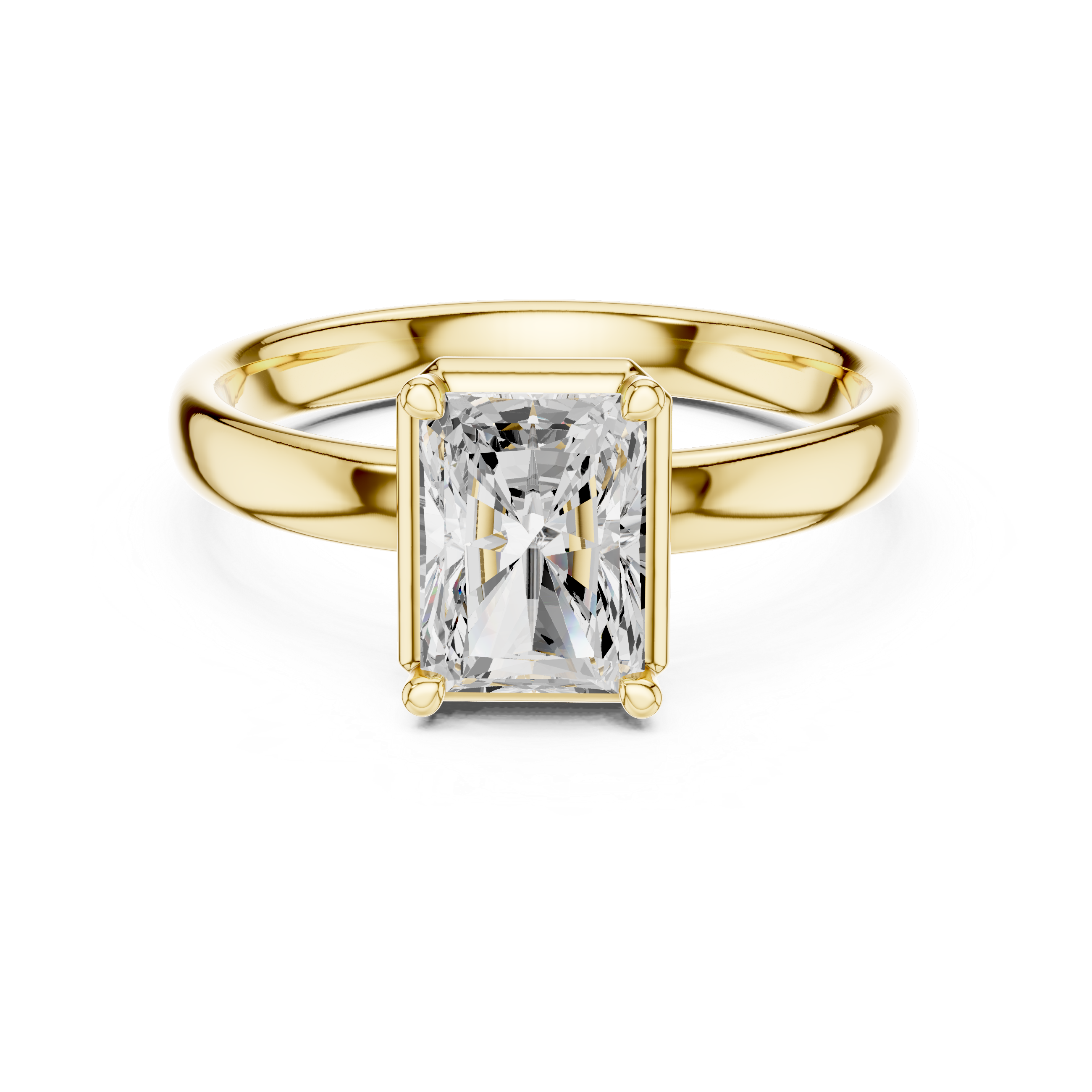Radiant Cut Solitaire Engagement Ring with Sculpted Band