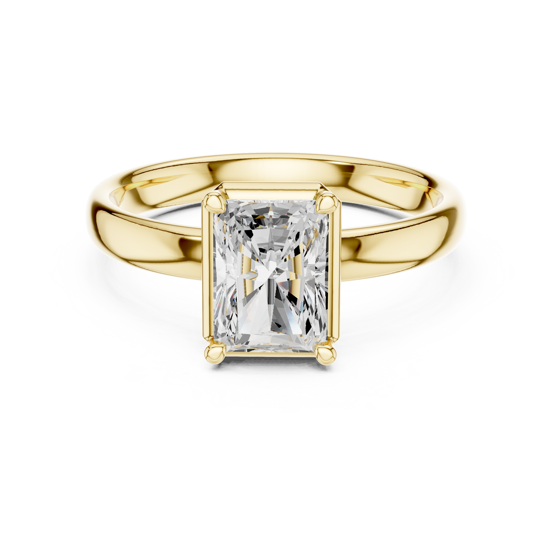 Radiant Cut Solitaire Engagement Ring with Sculpted Band