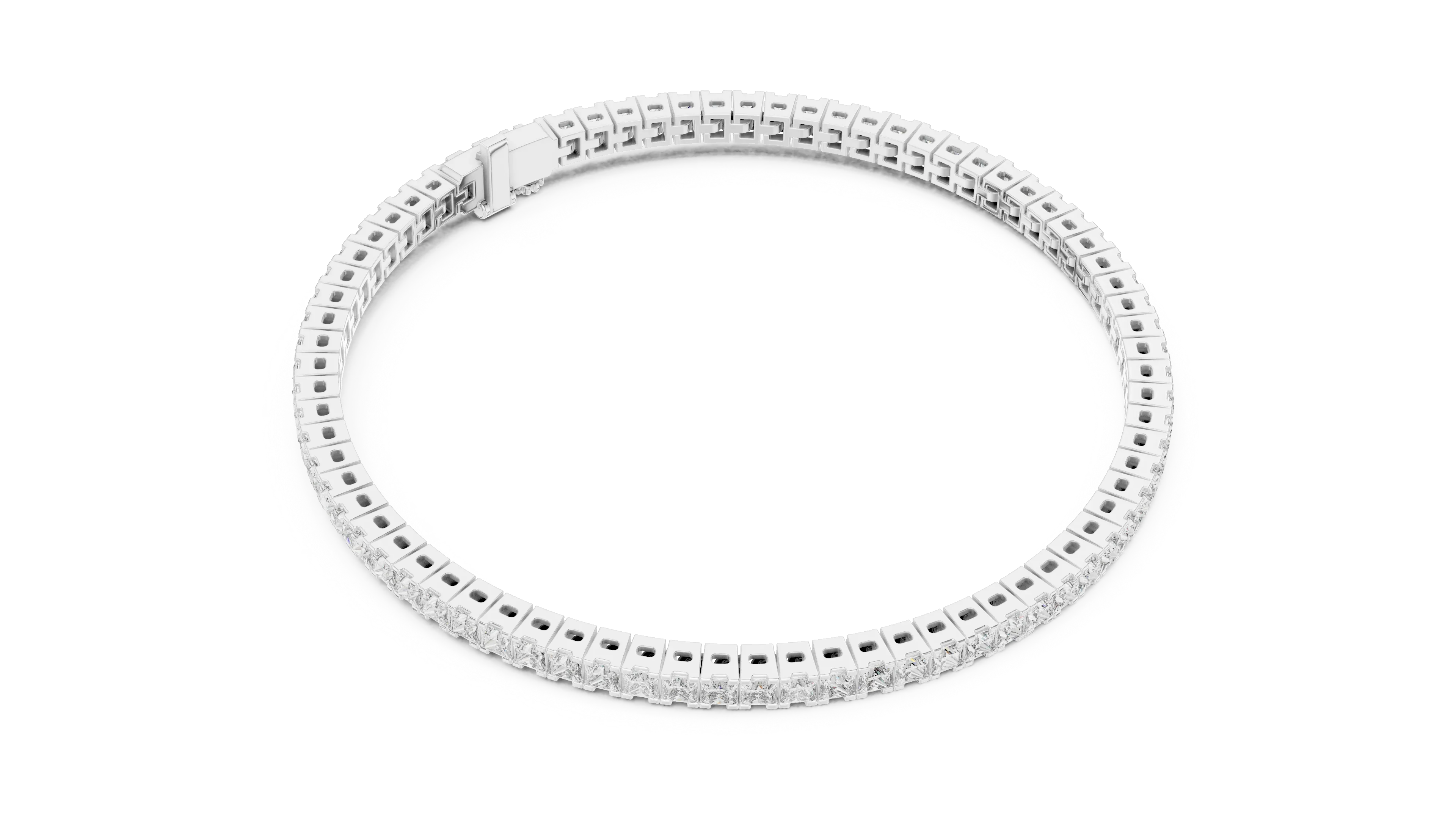 Royal Grid Diamond Tennis Bracelet