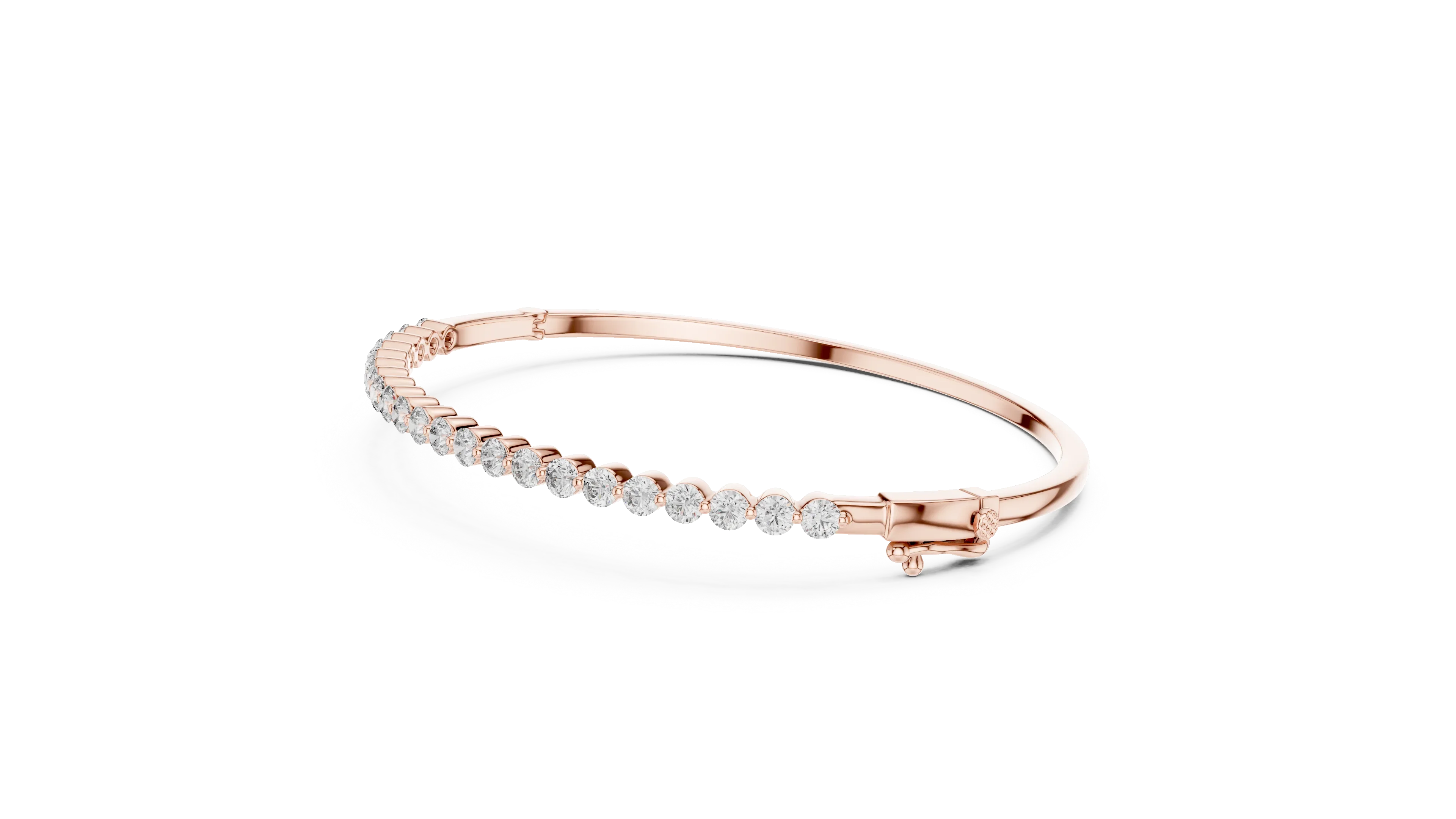 Luna Edge Diamond Hinged Bangle
