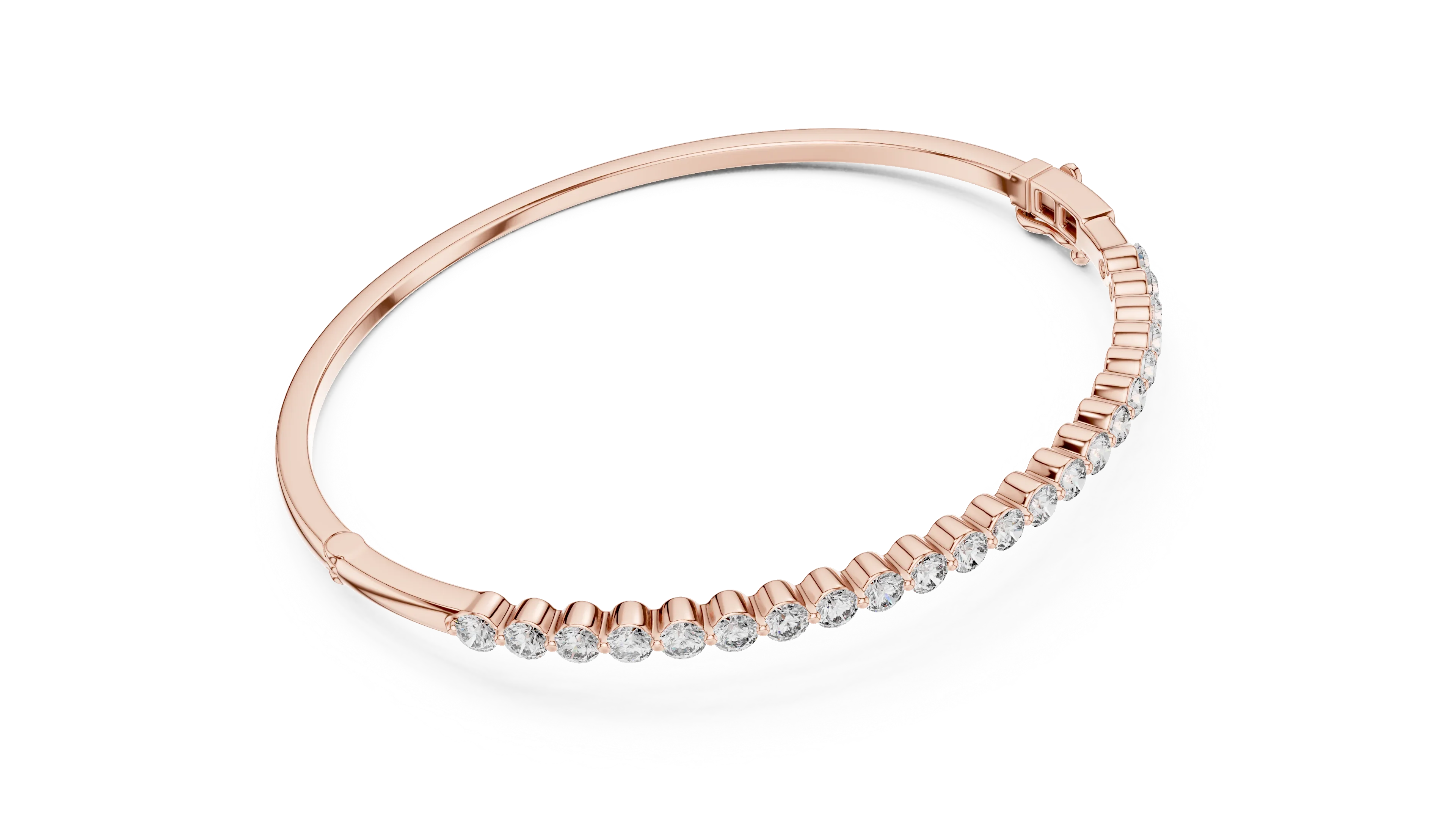 Luna Edge Diamond Hinged Bangle