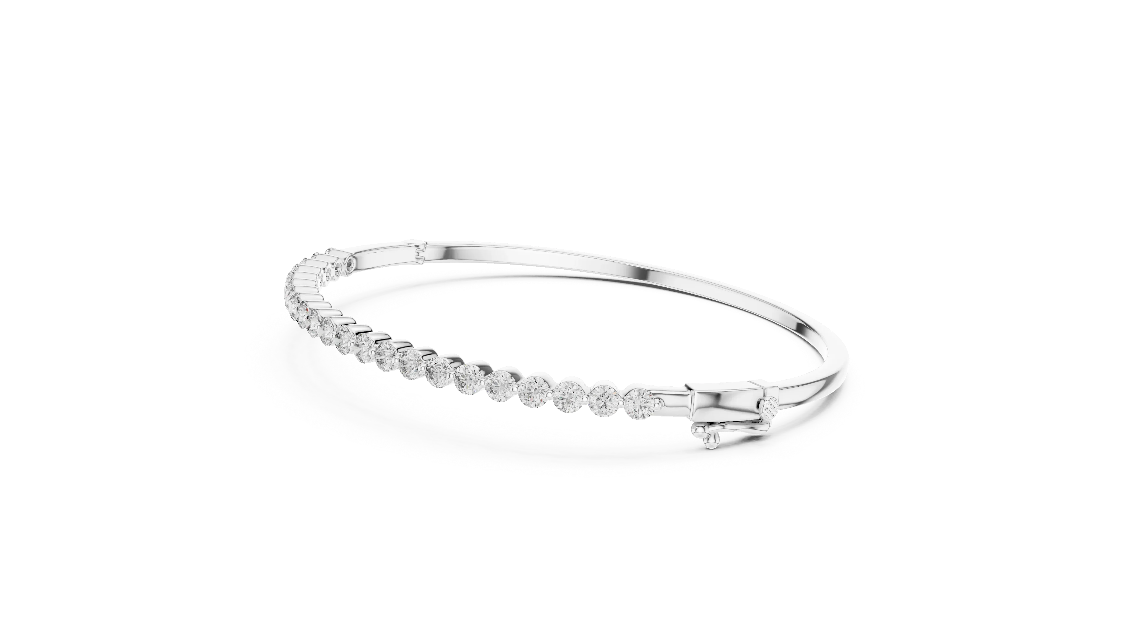 Luna Edge Diamond Hinged Bangle