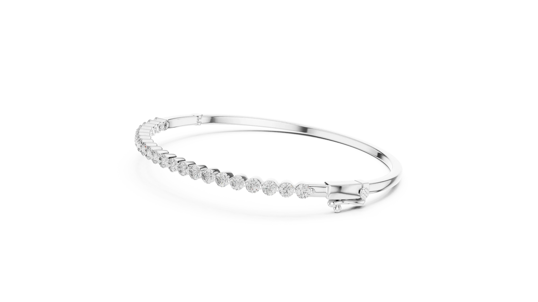Luna Edge Diamond Hinged Bangle