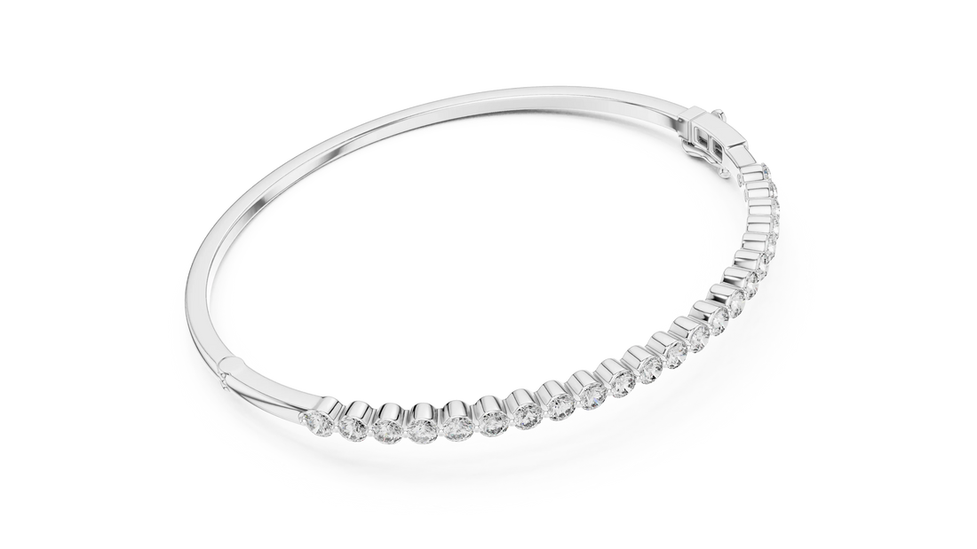 Luna Edge Diamond Hinged Bangle