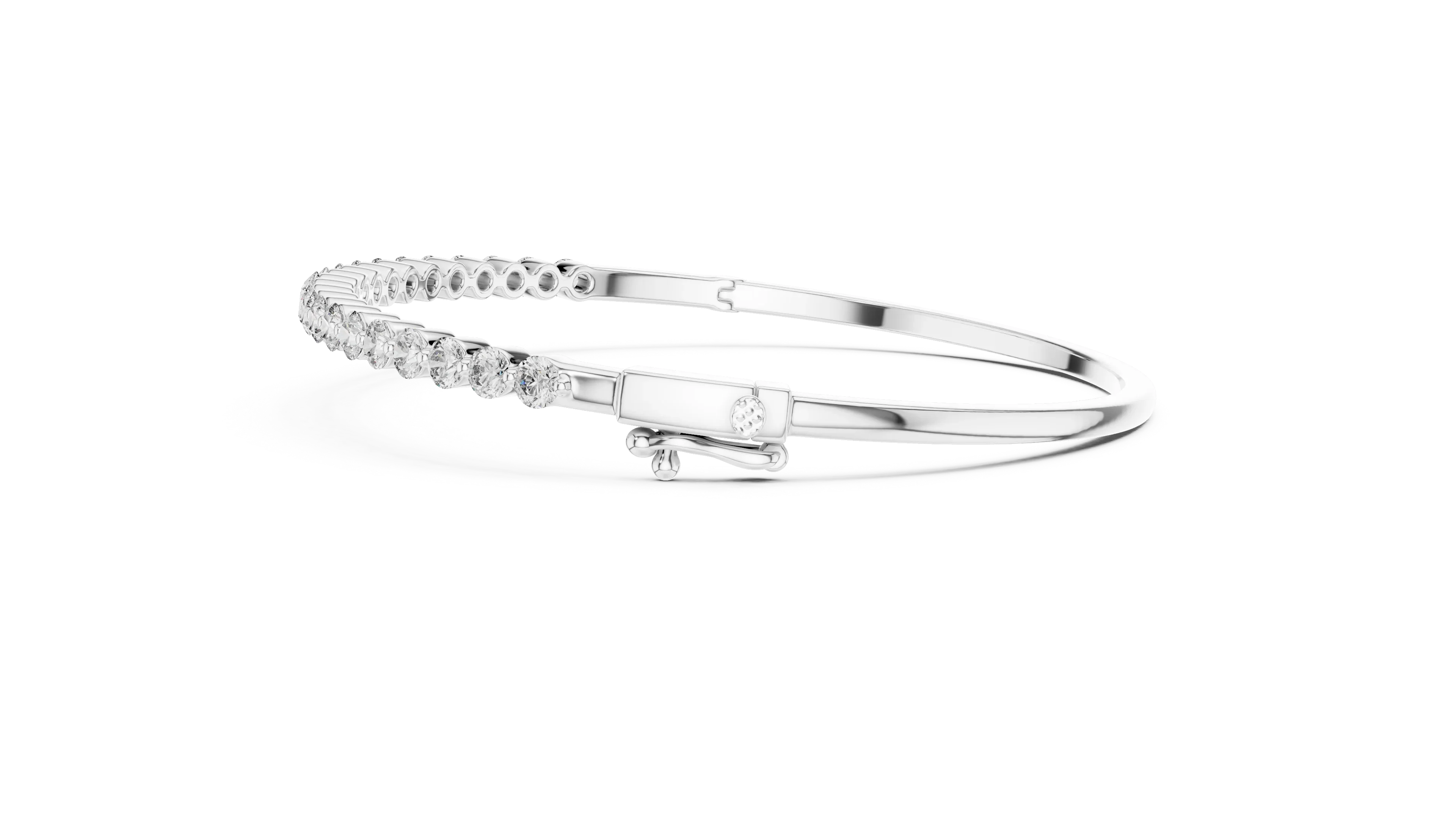 Luna Edge Diamond Hinged Bangle