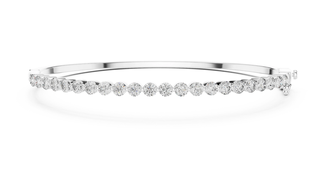 Luna Edge Diamond Hinged Bangle