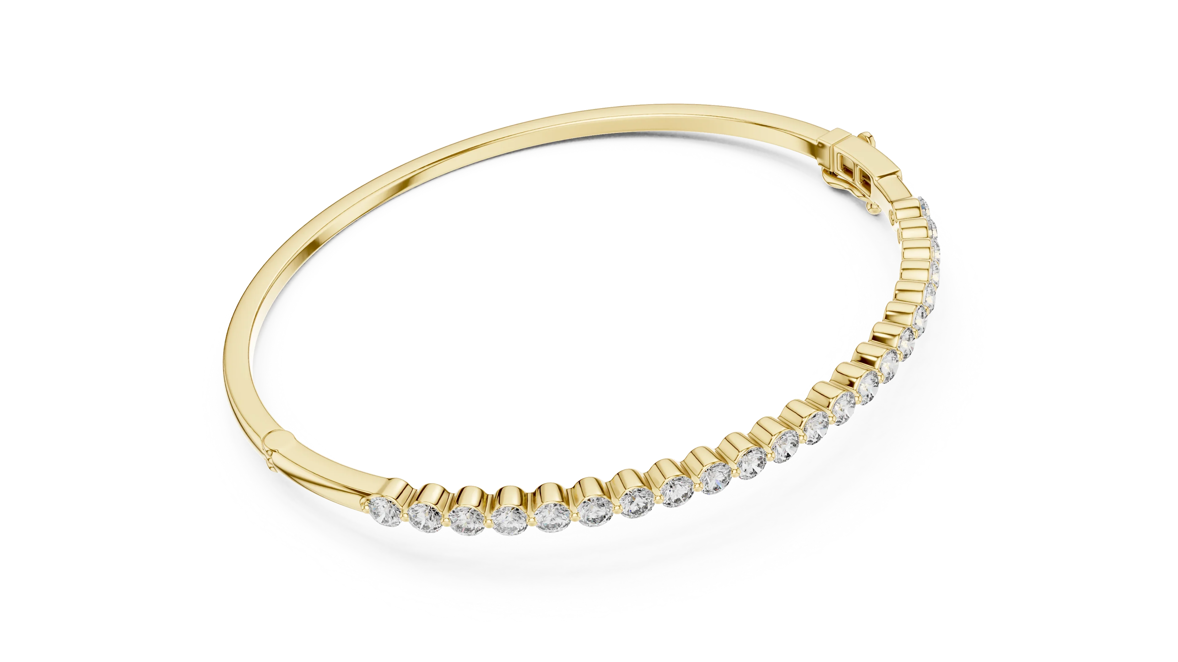 Luna Edge Diamond Hinged Bangle