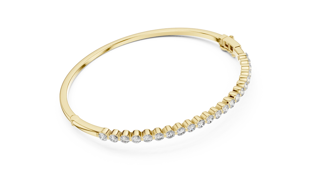 Luna Edge Diamond Hinged Bangle