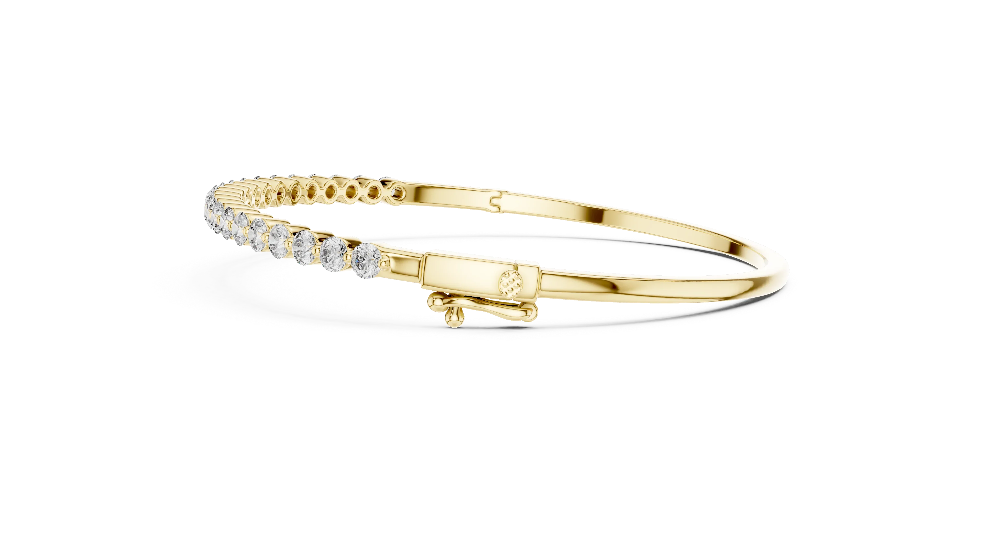 Luna Edge Diamond Hinged Bangle