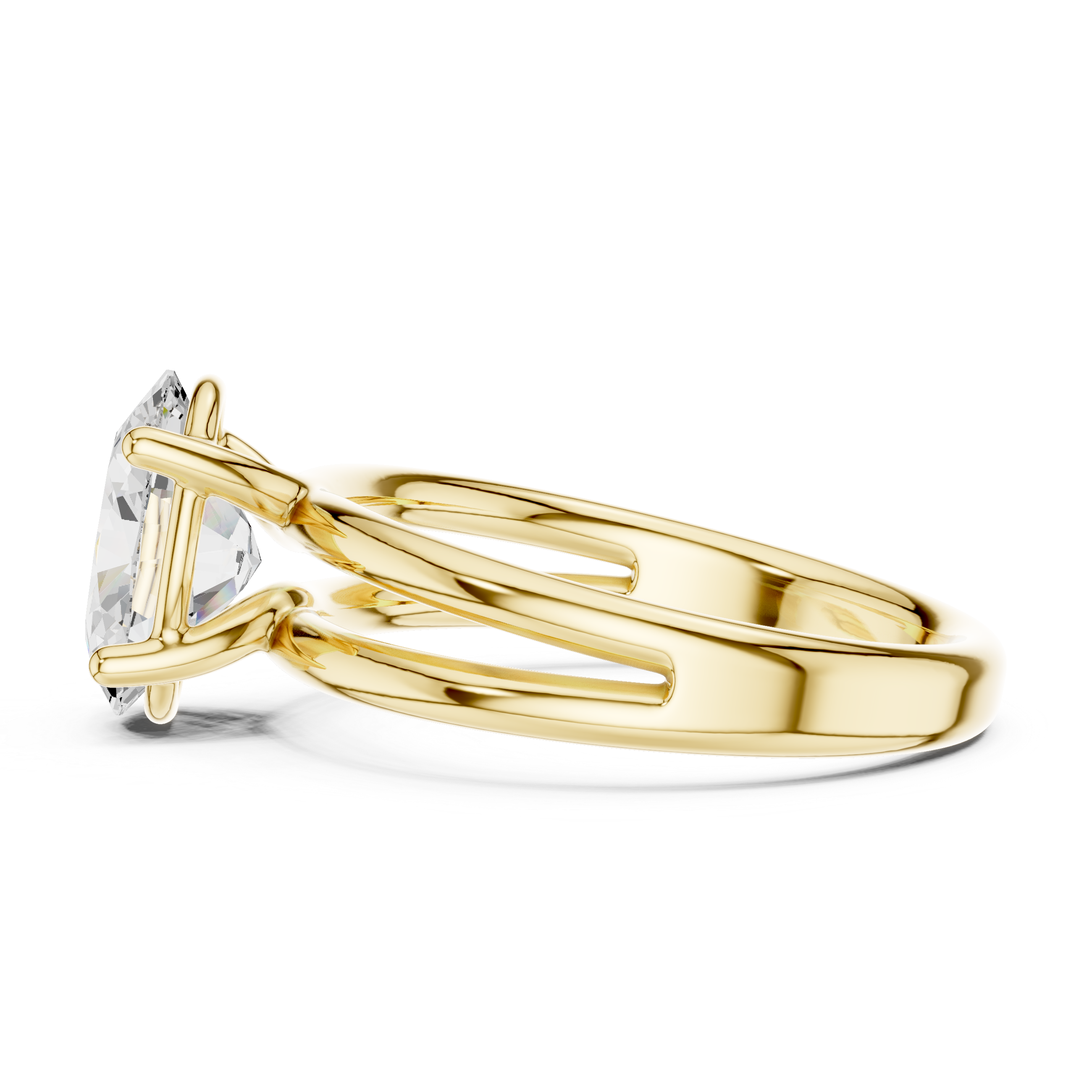Oval Cut Solitaire Engagement Ring with Multi-Band Setting