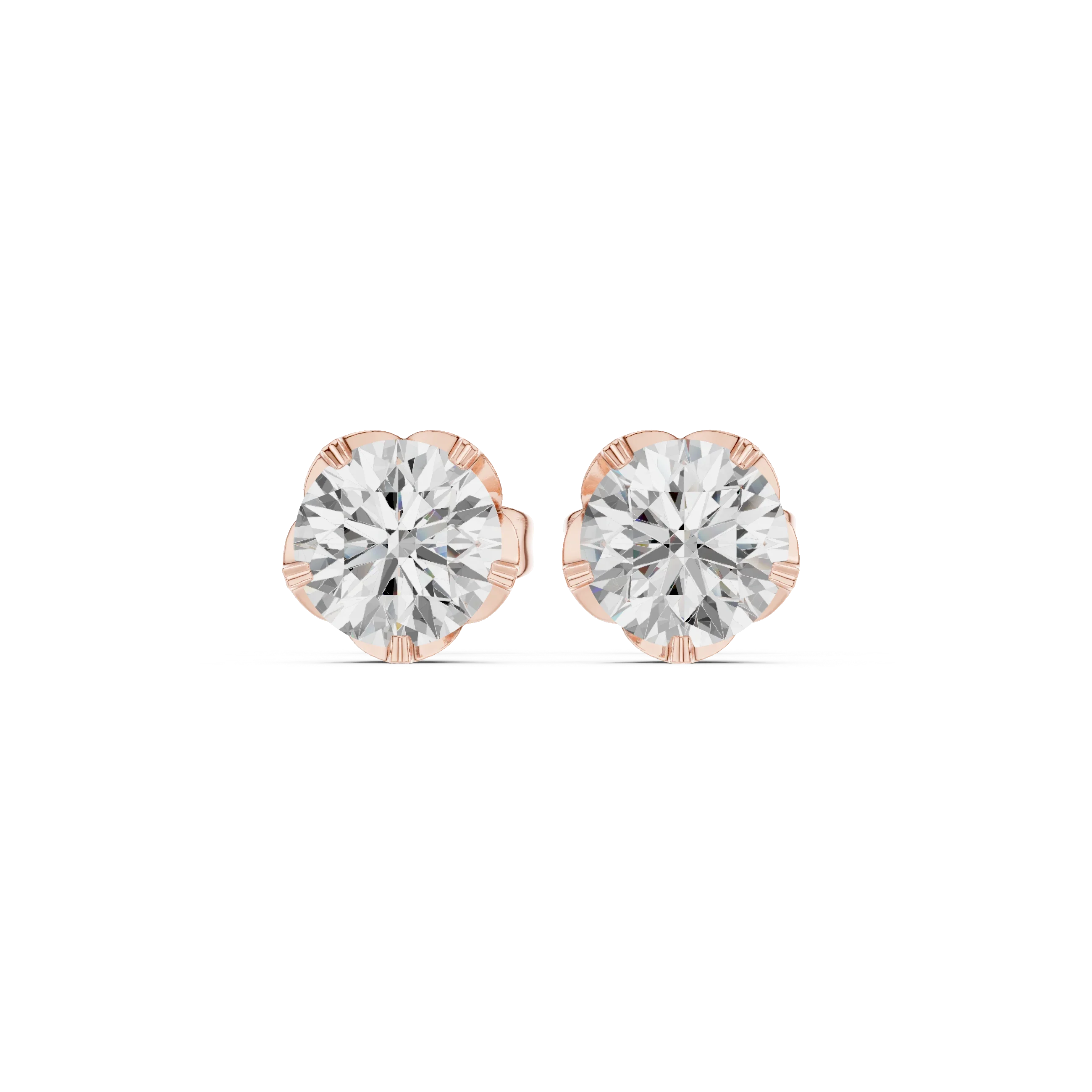 Eternal Round Solitaire Diamond Stud Earrings