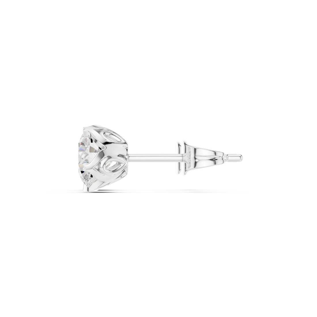 Eternal Round Solitaire Diamond Stud Earrings