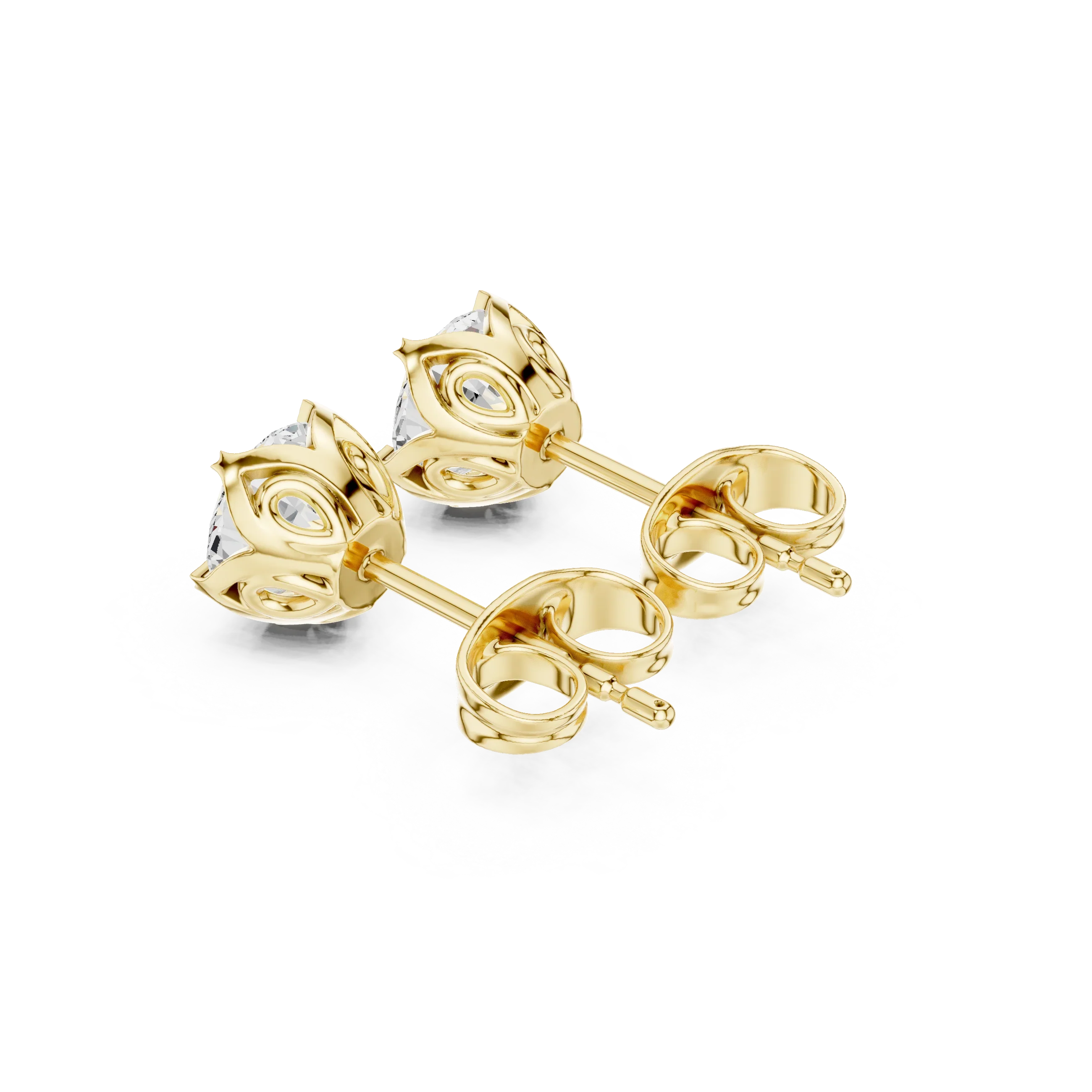Eternal Round Solitaire Diamond Stud Earrings