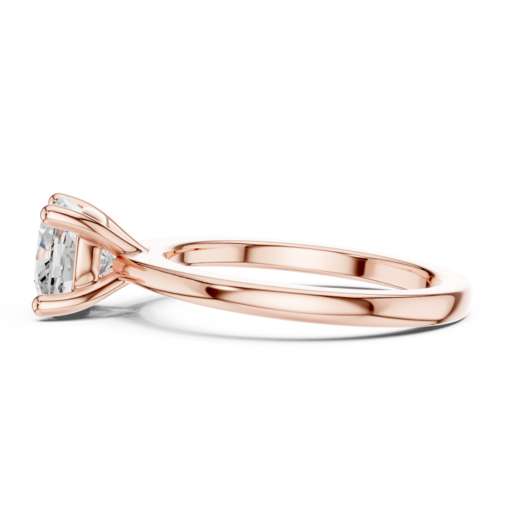 Cushion Cut Solitaire Engagement Ring with Plain Band