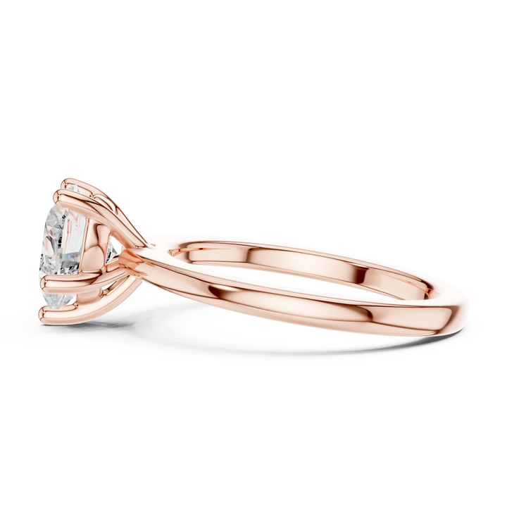 Heart Cut Solitaire Engagement Ring with Plain Band