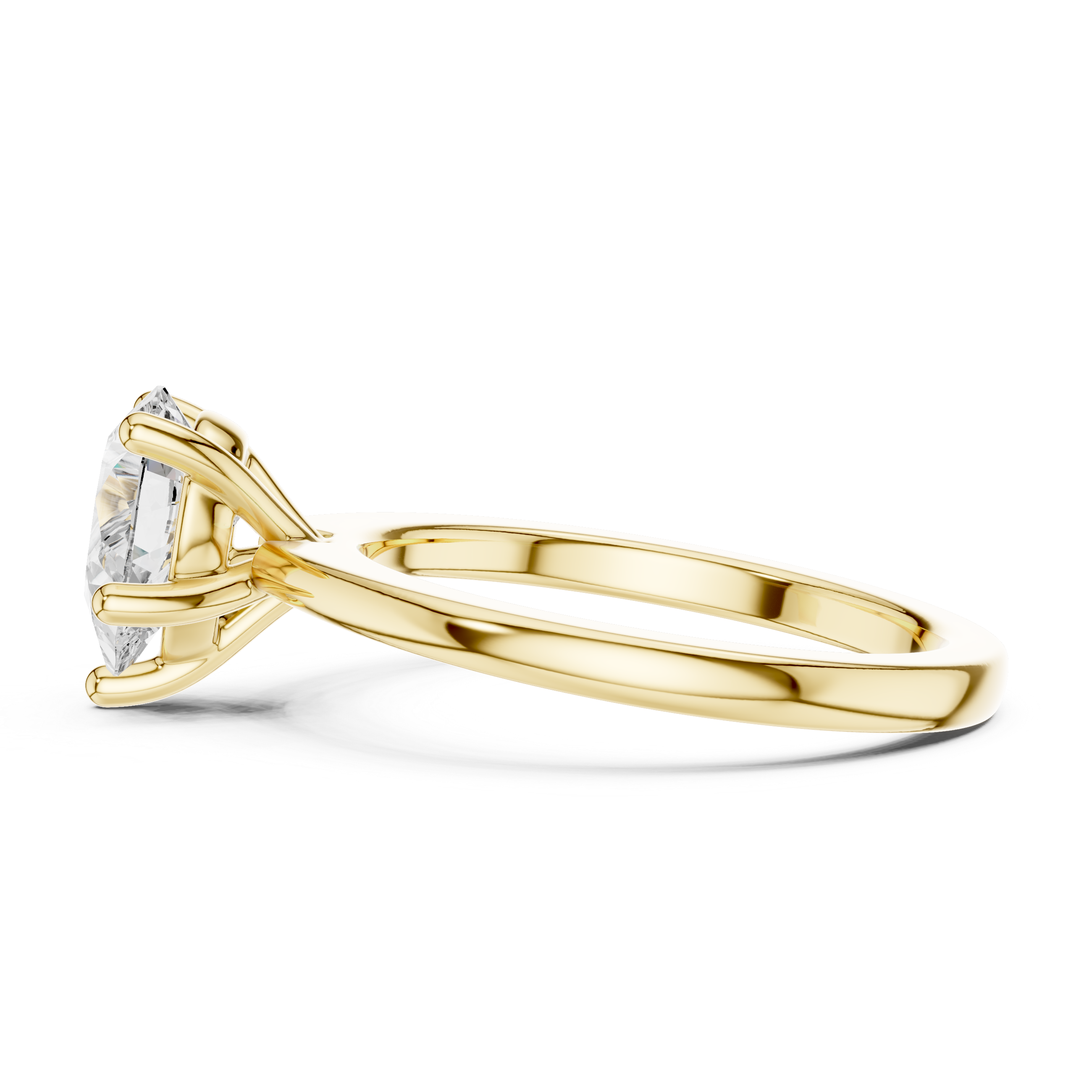 Pear Cut Solitaire Engagement Ring with Plain Band