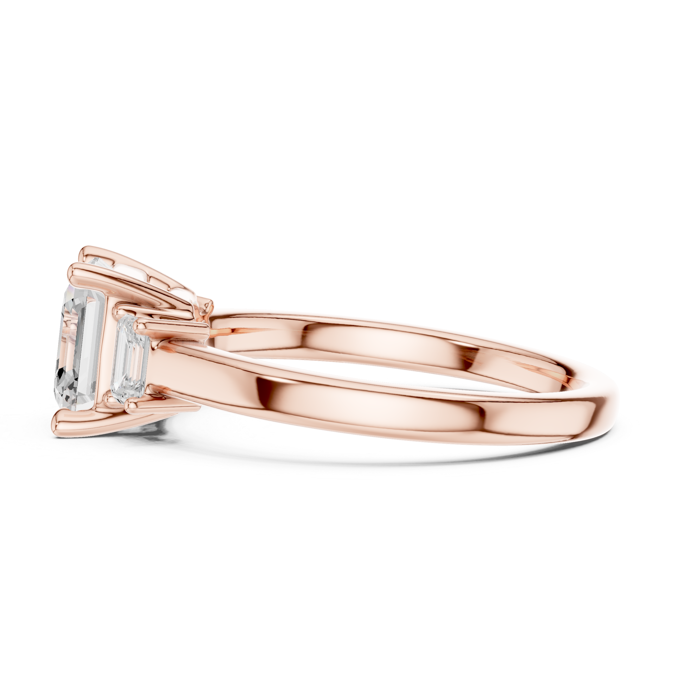 Asscher Engagement Trilogy Ring