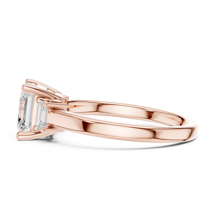 Asscher Engagement Trilogy Ring