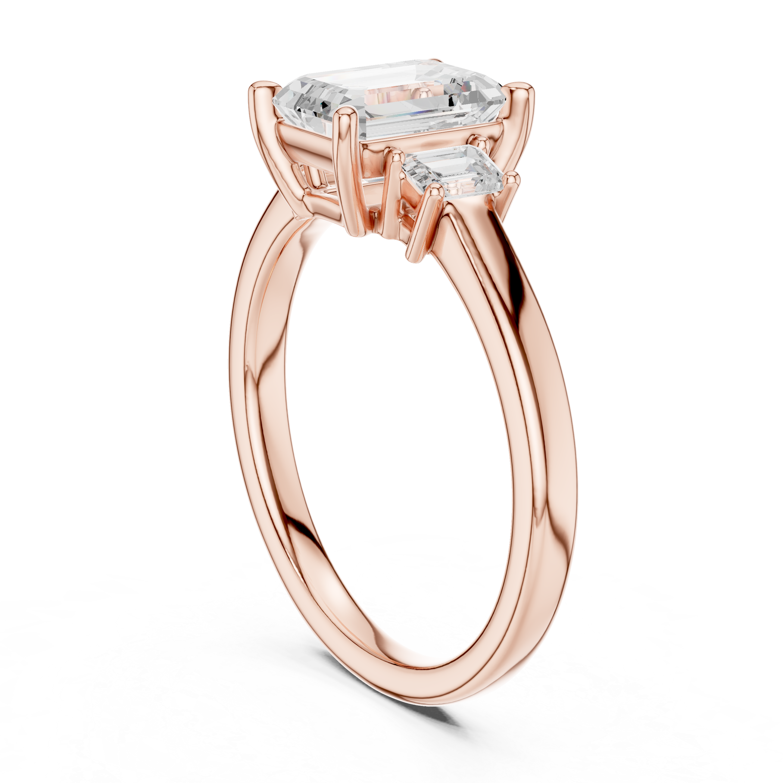 Emerald Engagement Trilogy Ring