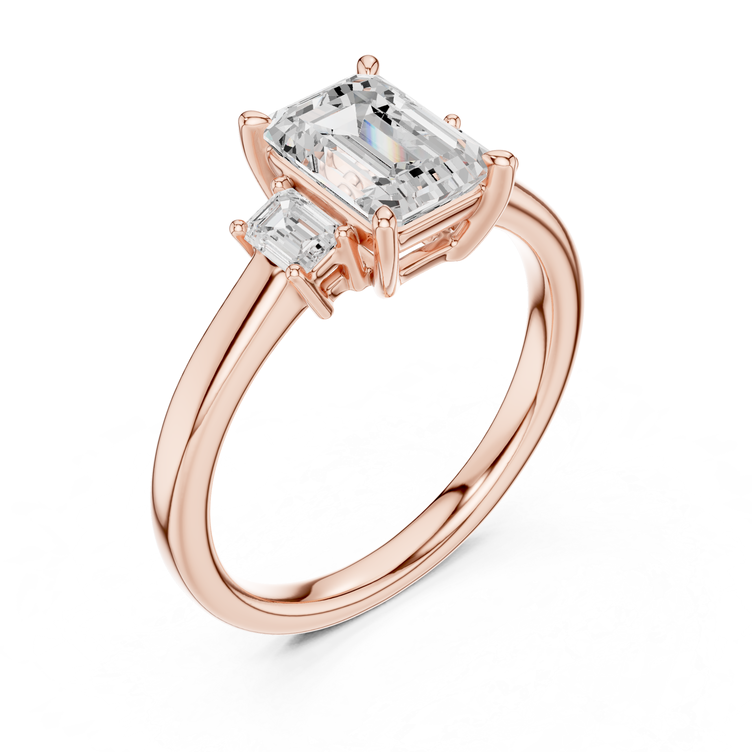Emerald Engagement Trilogy Ring