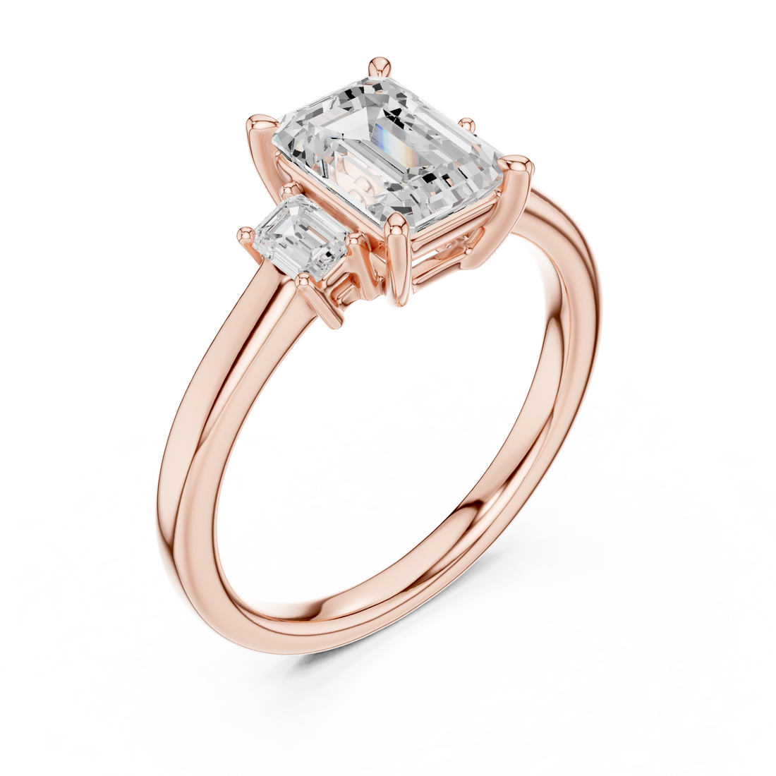 Emerald Engagement Trilogy Ring