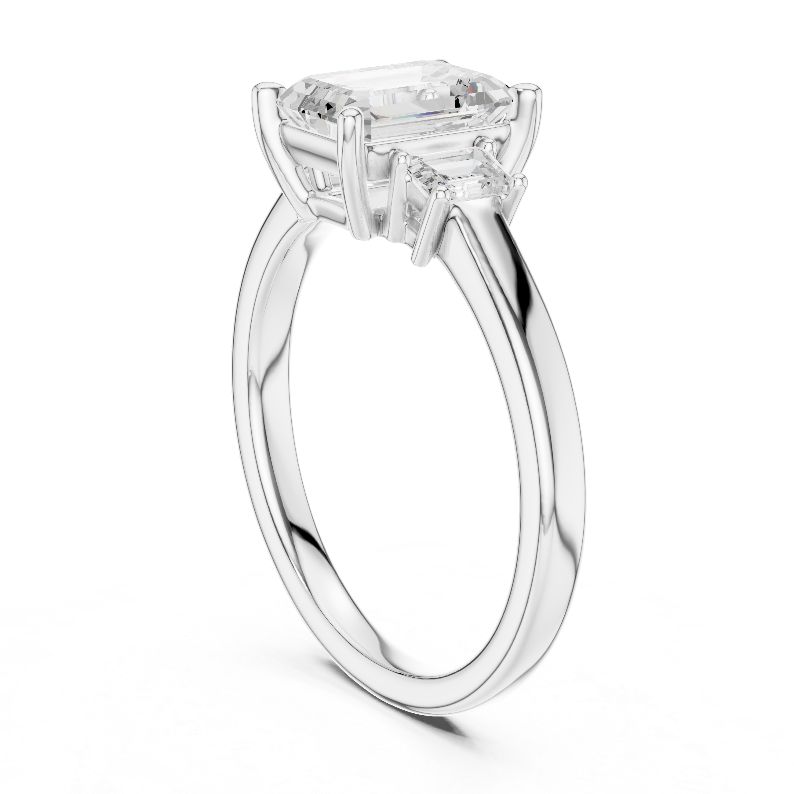 Emerald Engagement Trilogy Ring