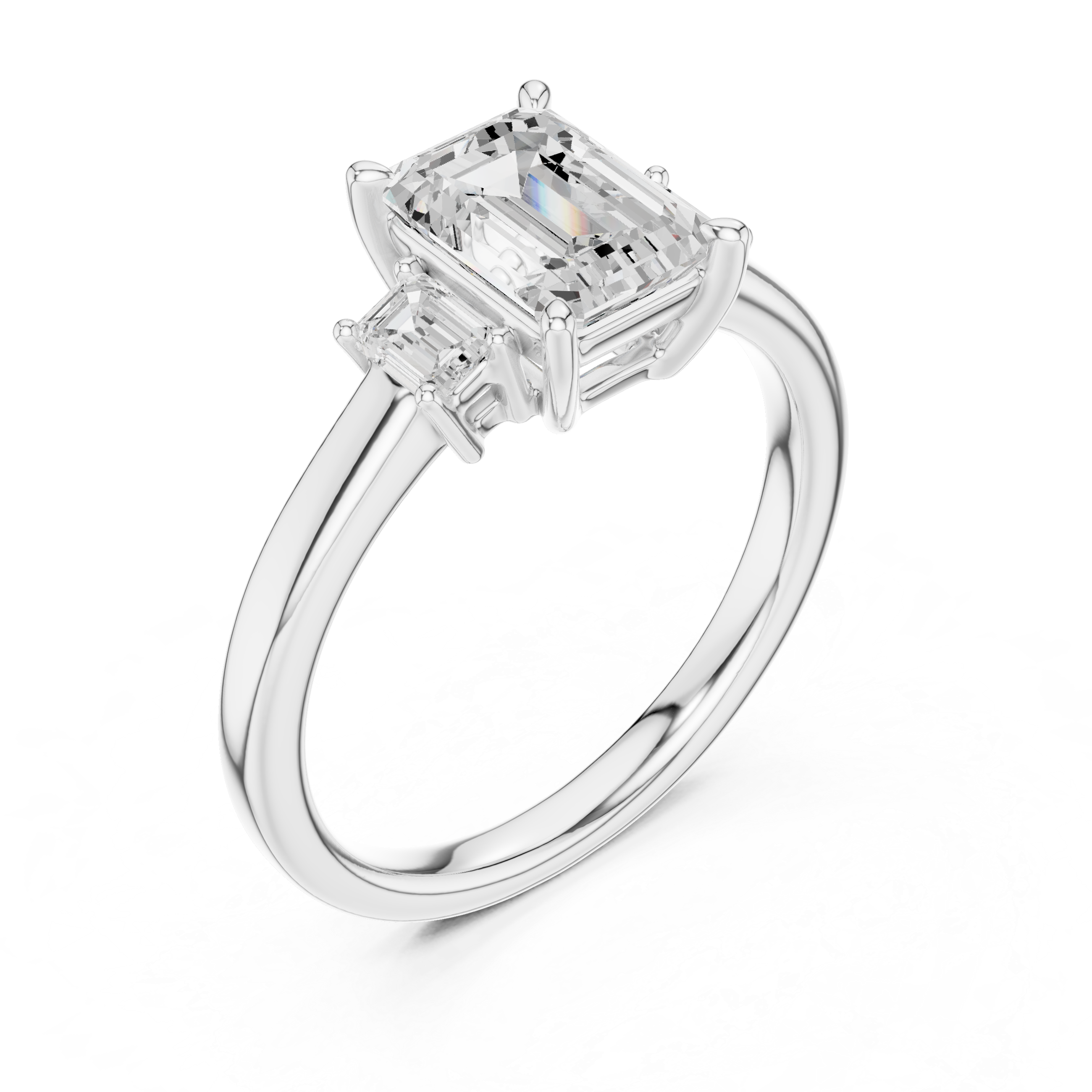 Emerald Engagement Trilogy Ring