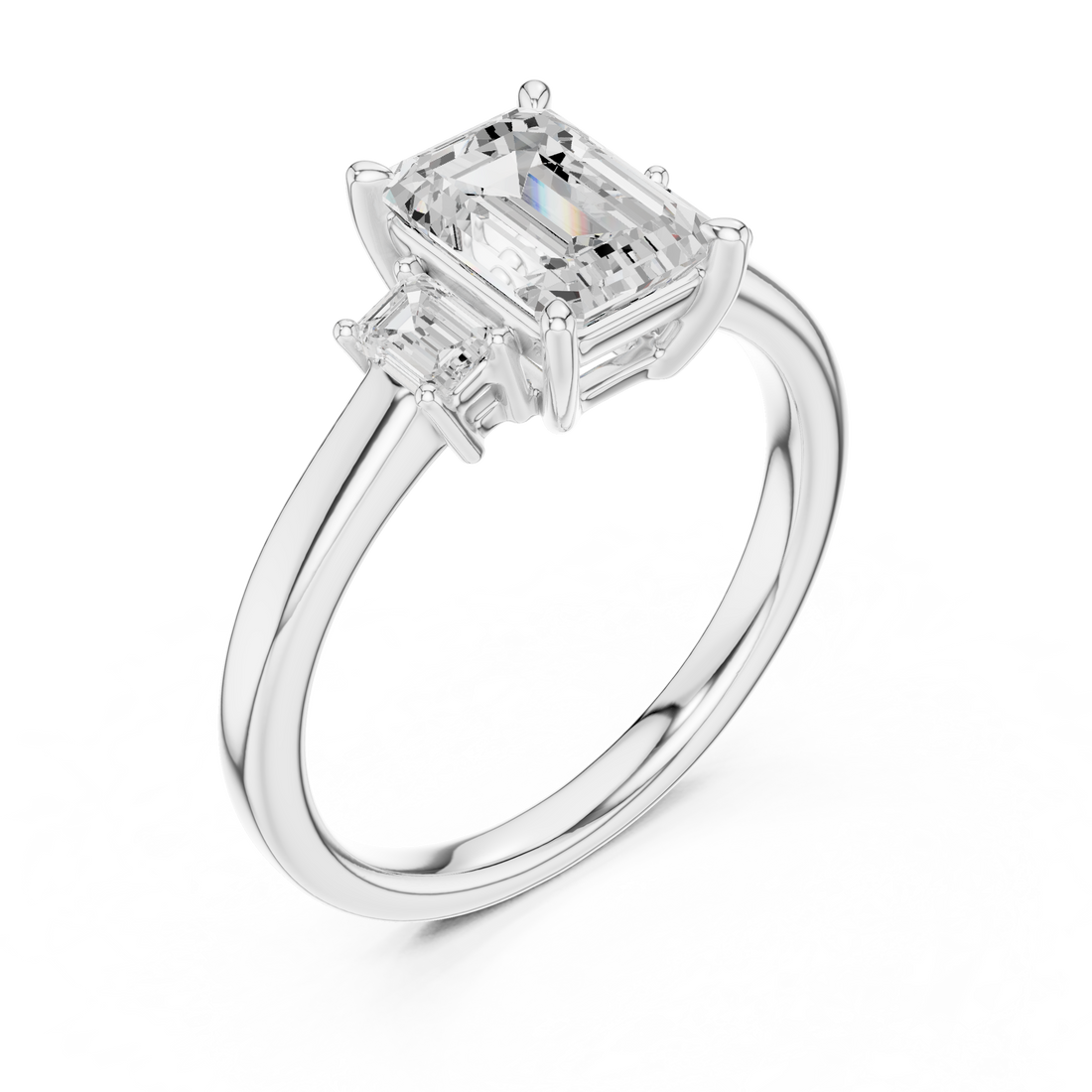 Emerald Engagement Trilogy Ring